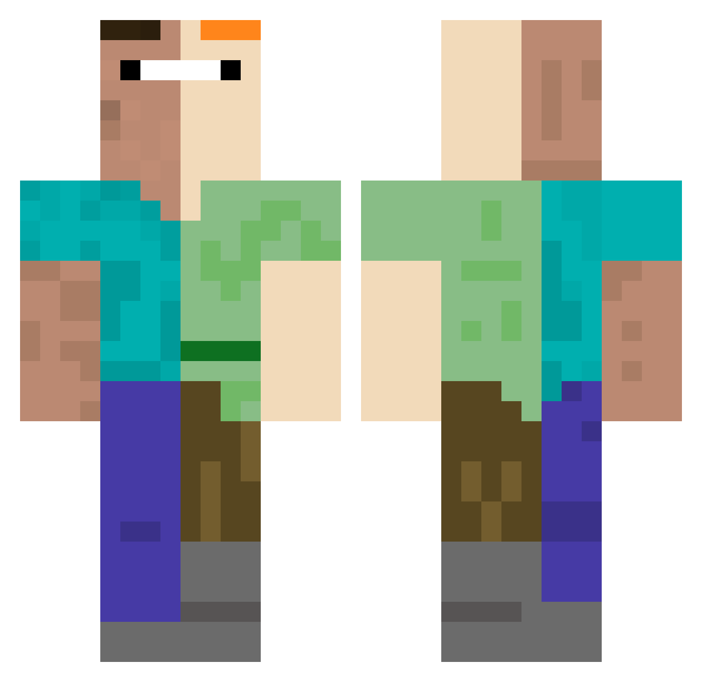 patbin Minecraft skin, front and back view