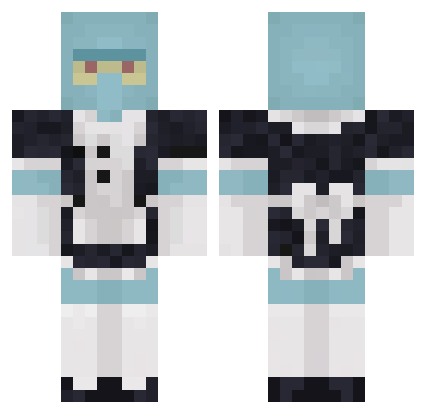 owltalk Minecraft skin, front and back view