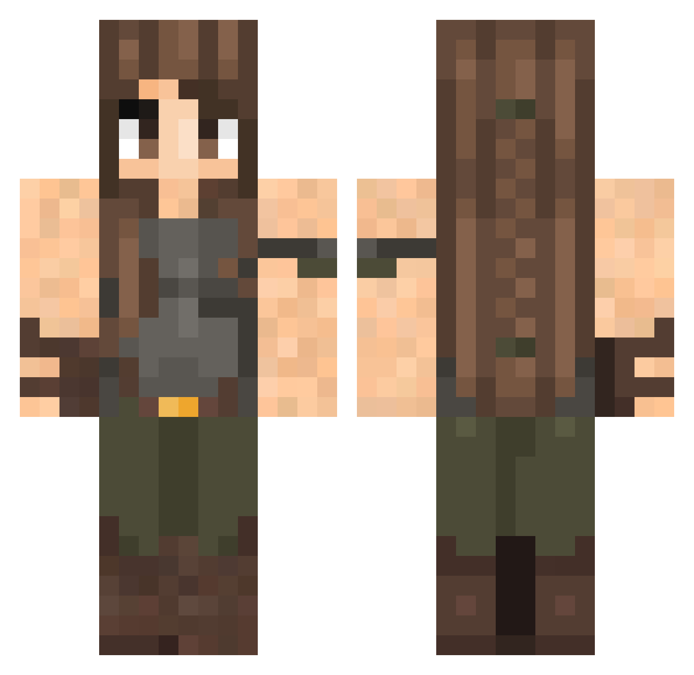 turmadopagode Minecraft skin, front and back view
