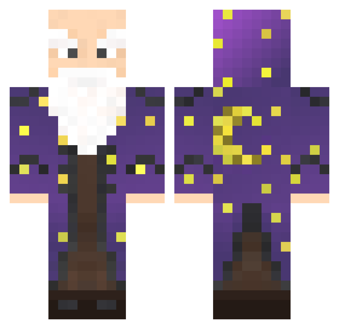 GregGory Minecraft skin, front and back view