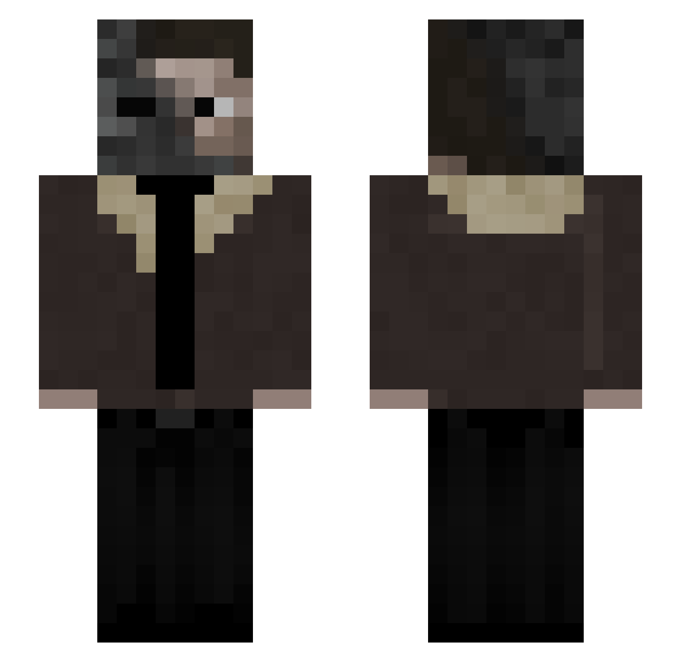 Nuk_33 Minecraft skin, front and back view