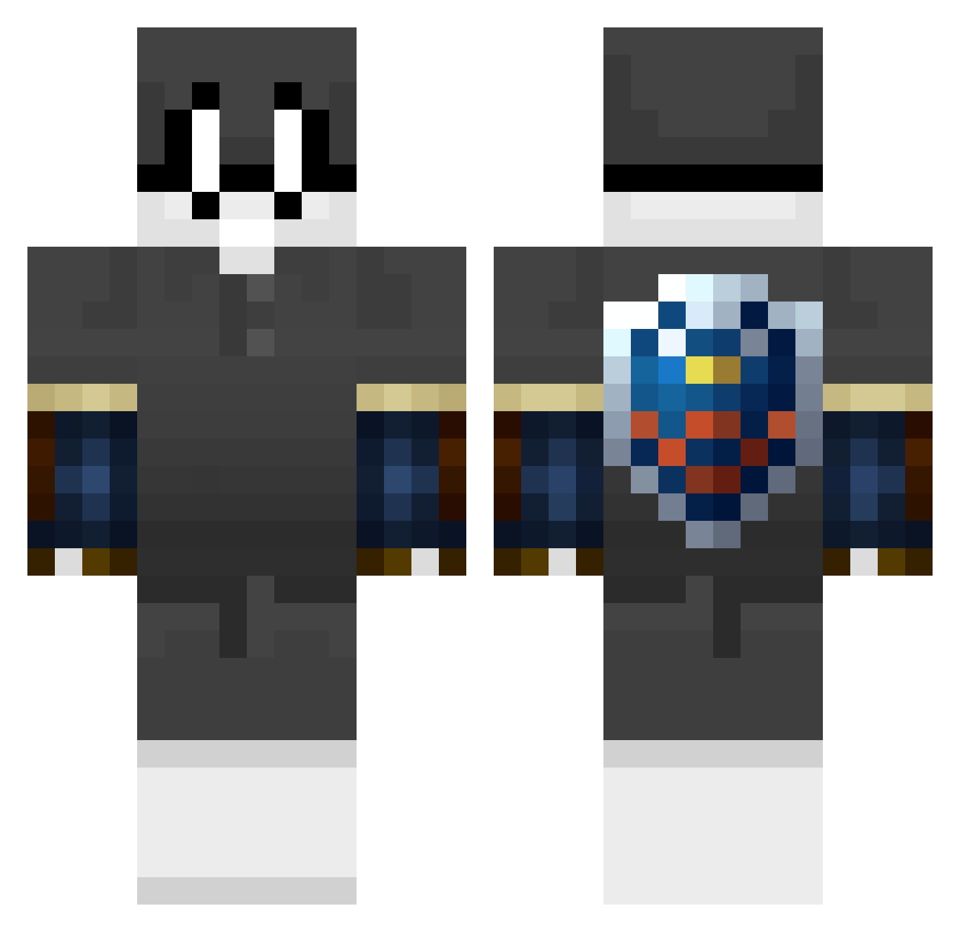 Wadjyk Minecraft skin, front and back view