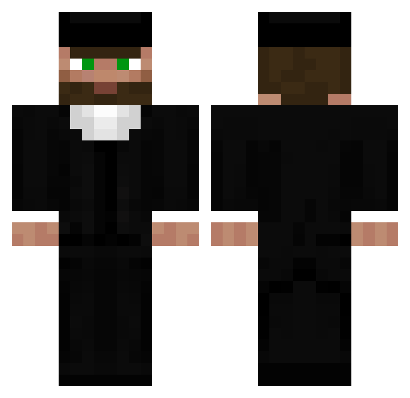 RaveHook Minecraft skin, front and back view