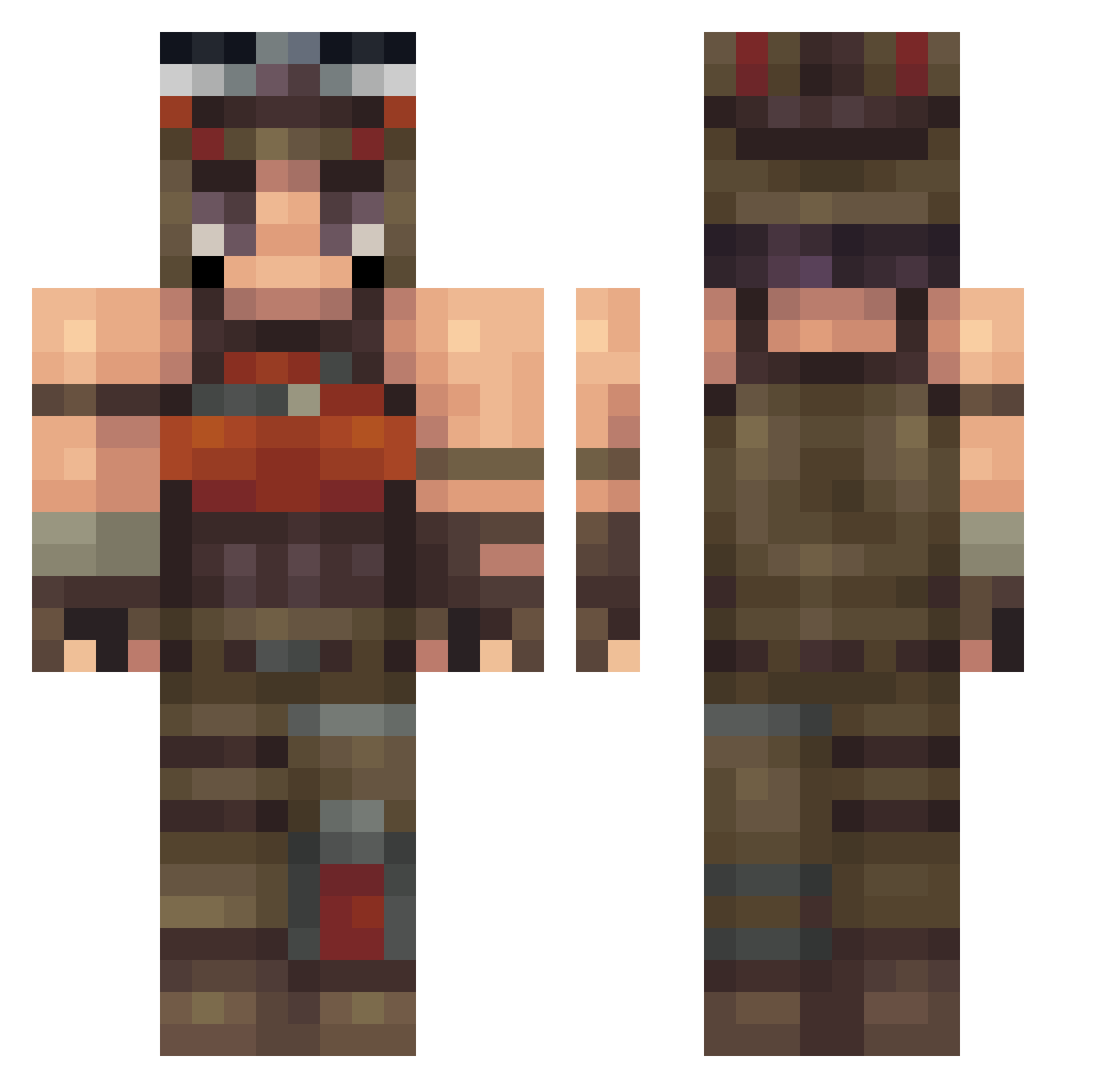 Smow777 Minecraft skin, front and back view