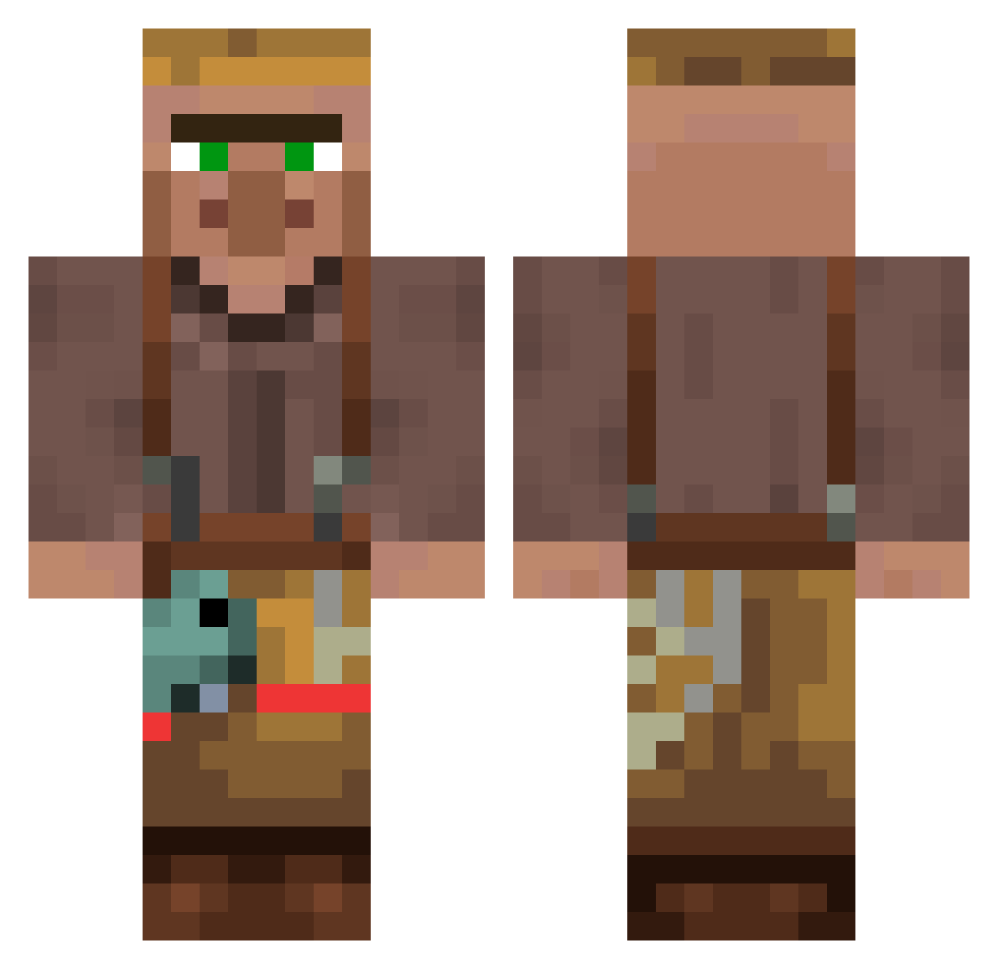 Snoken36 Minecraft skin, front and back view