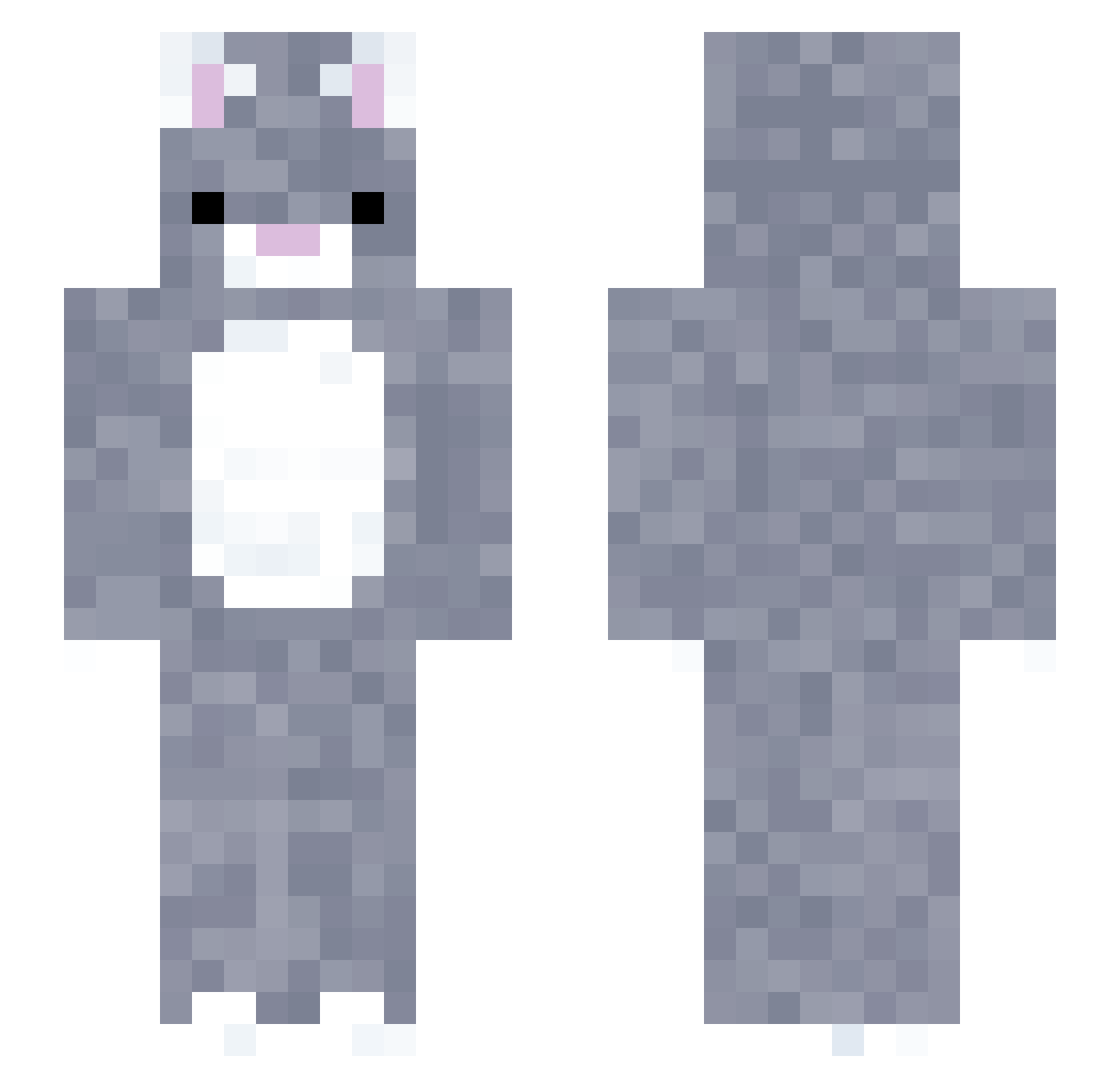 Lavenssy Minecraft skin, front and back view
