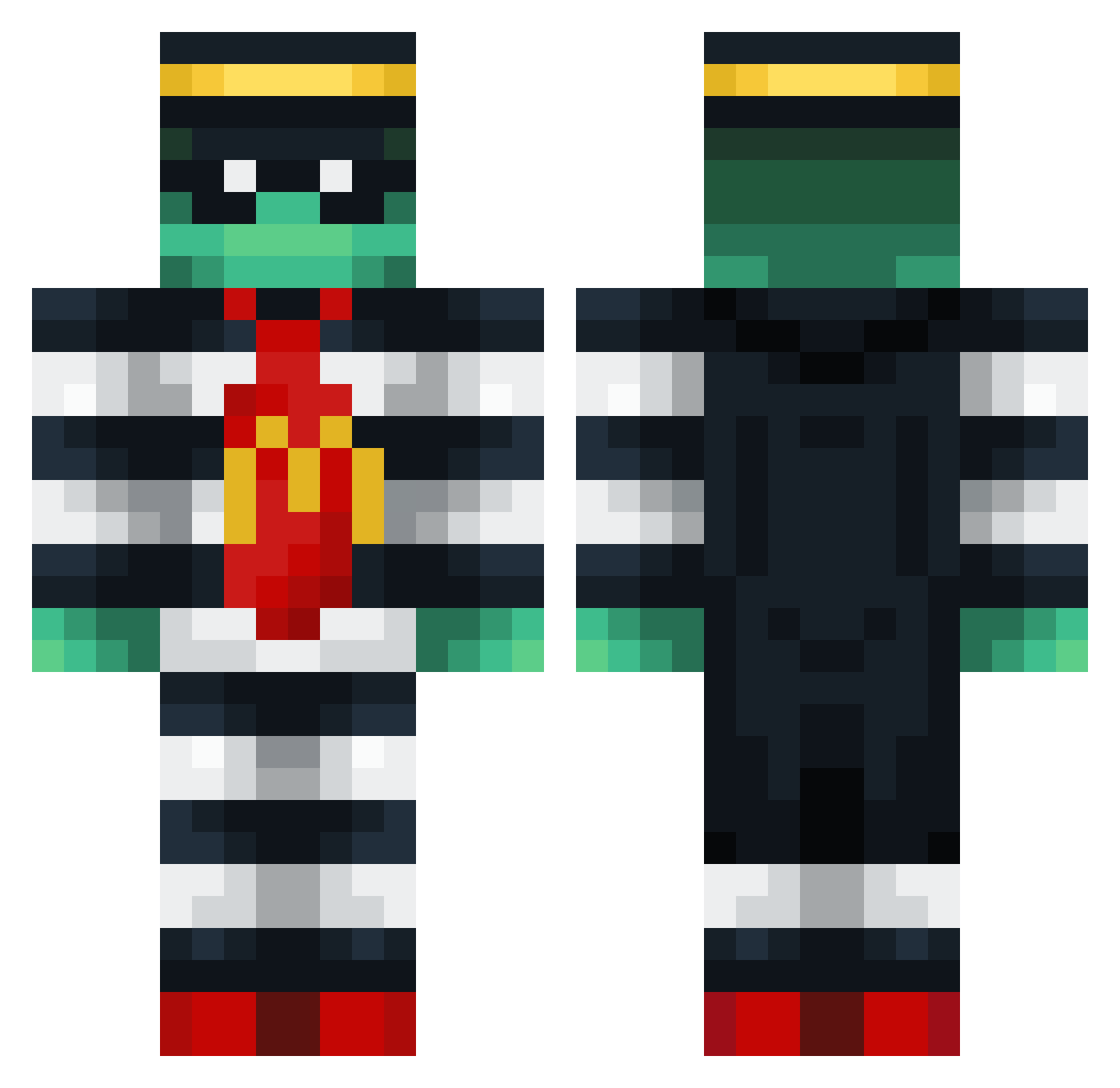 Zayzaber Minecraft skin, front and back view