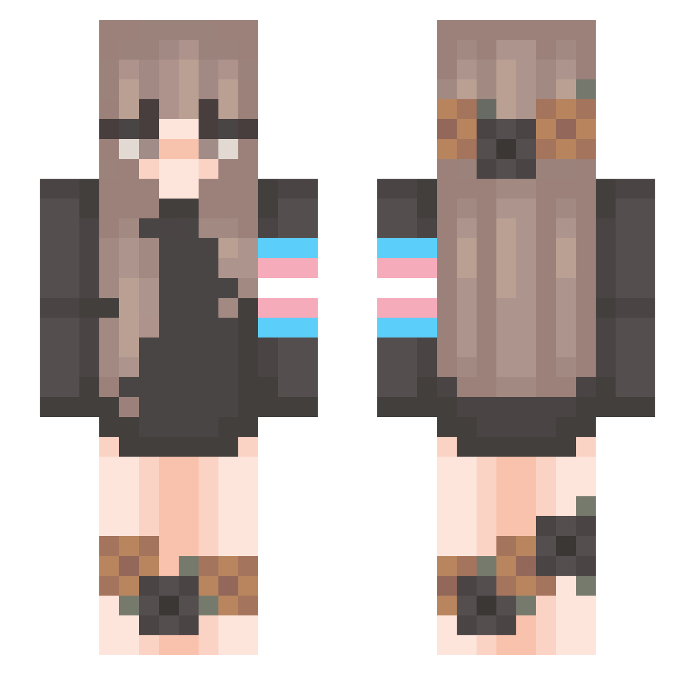 HeyImReii Minecraft skin, front and back view