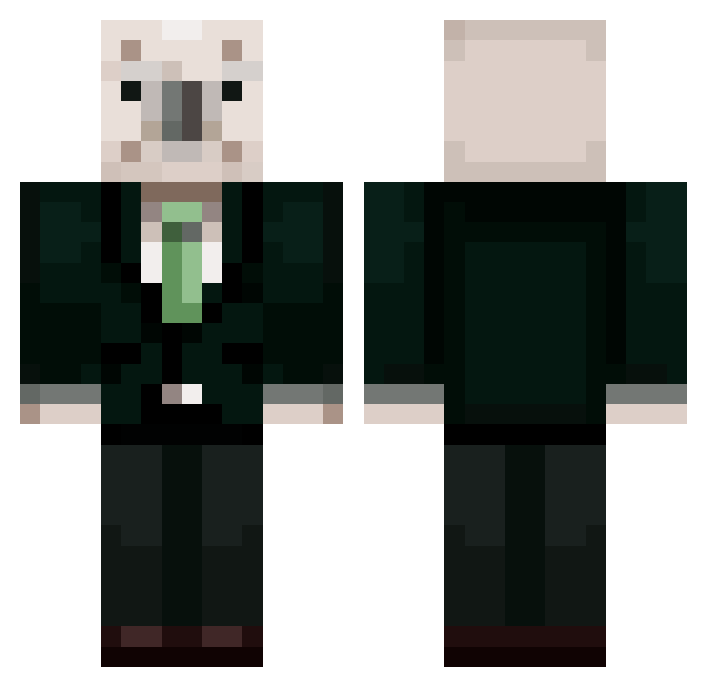thelifeofparty Minecraft skin, front and back view