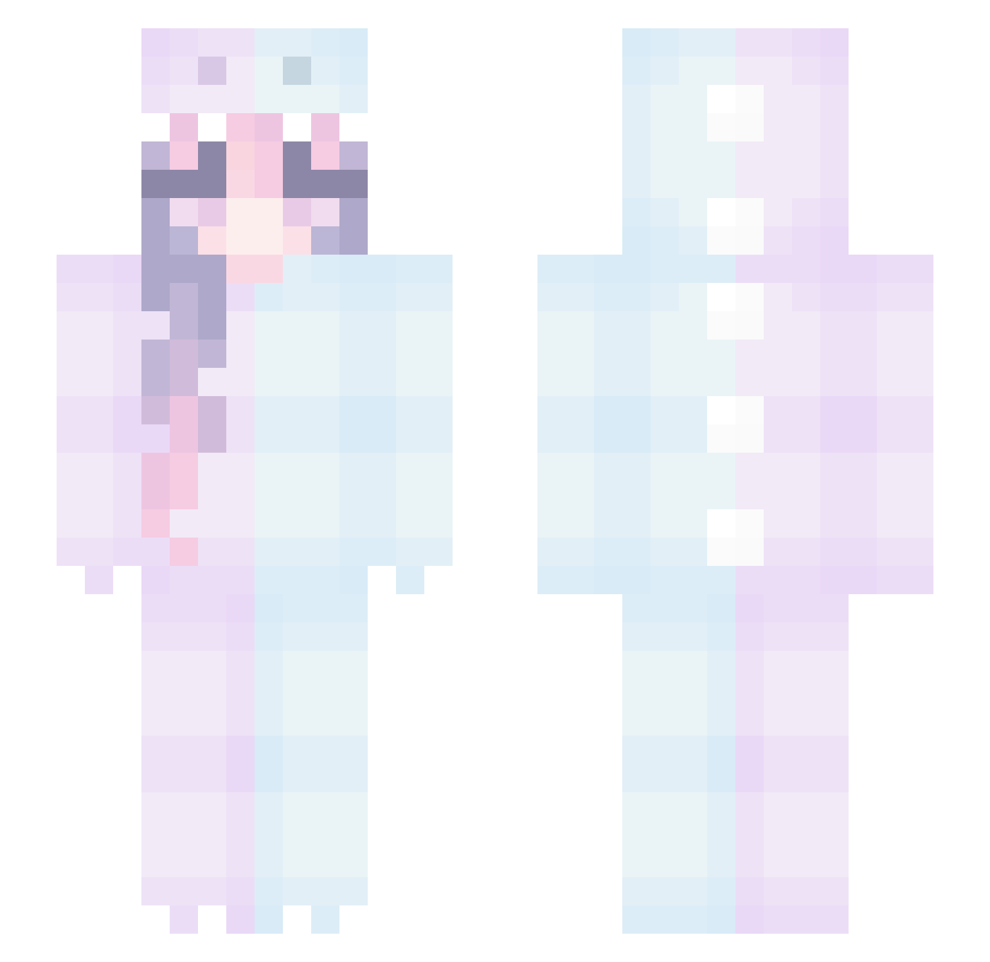 GCM_Beck Minecraft skin, front and back view