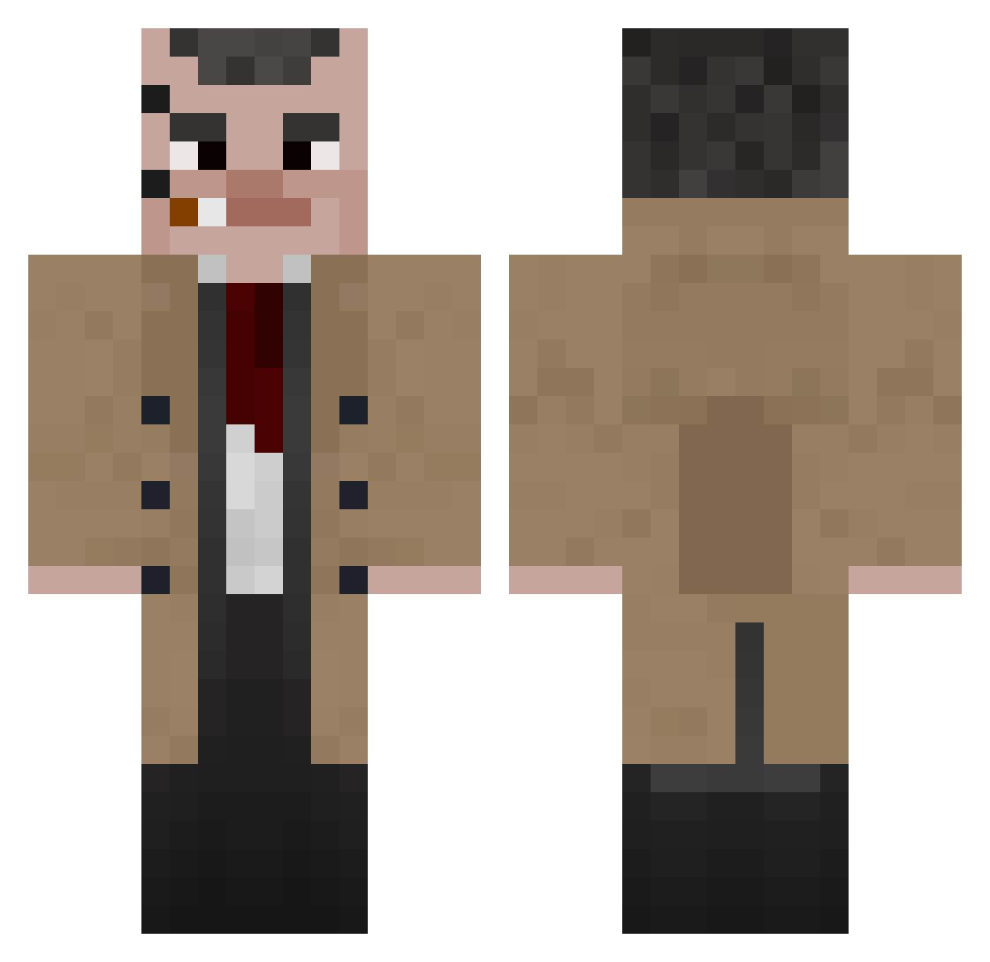 noseband Minecraft skin, front and back view