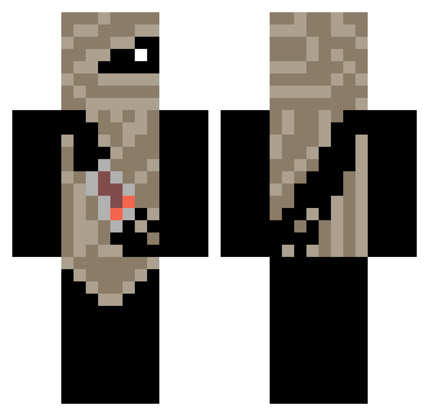 Jackrabbit Minecraft skin, front and back view