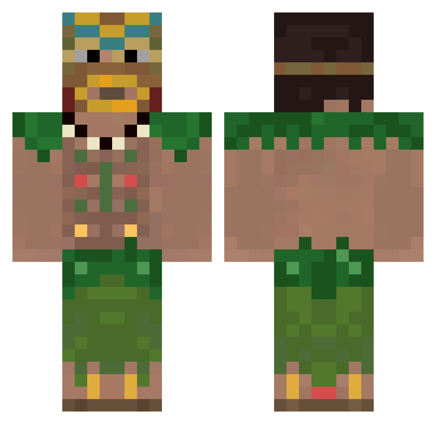 UKxMadness Minecraft skin, front and back view