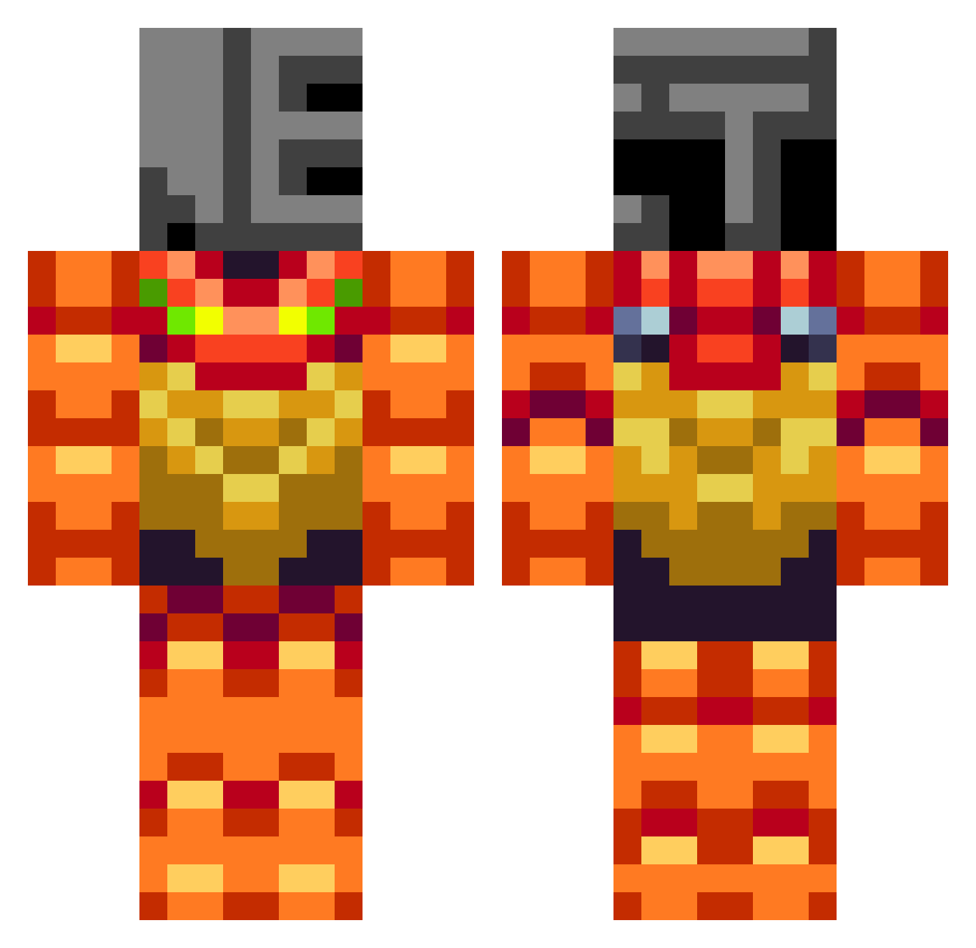 effnasa Minecraft skin, front and back view