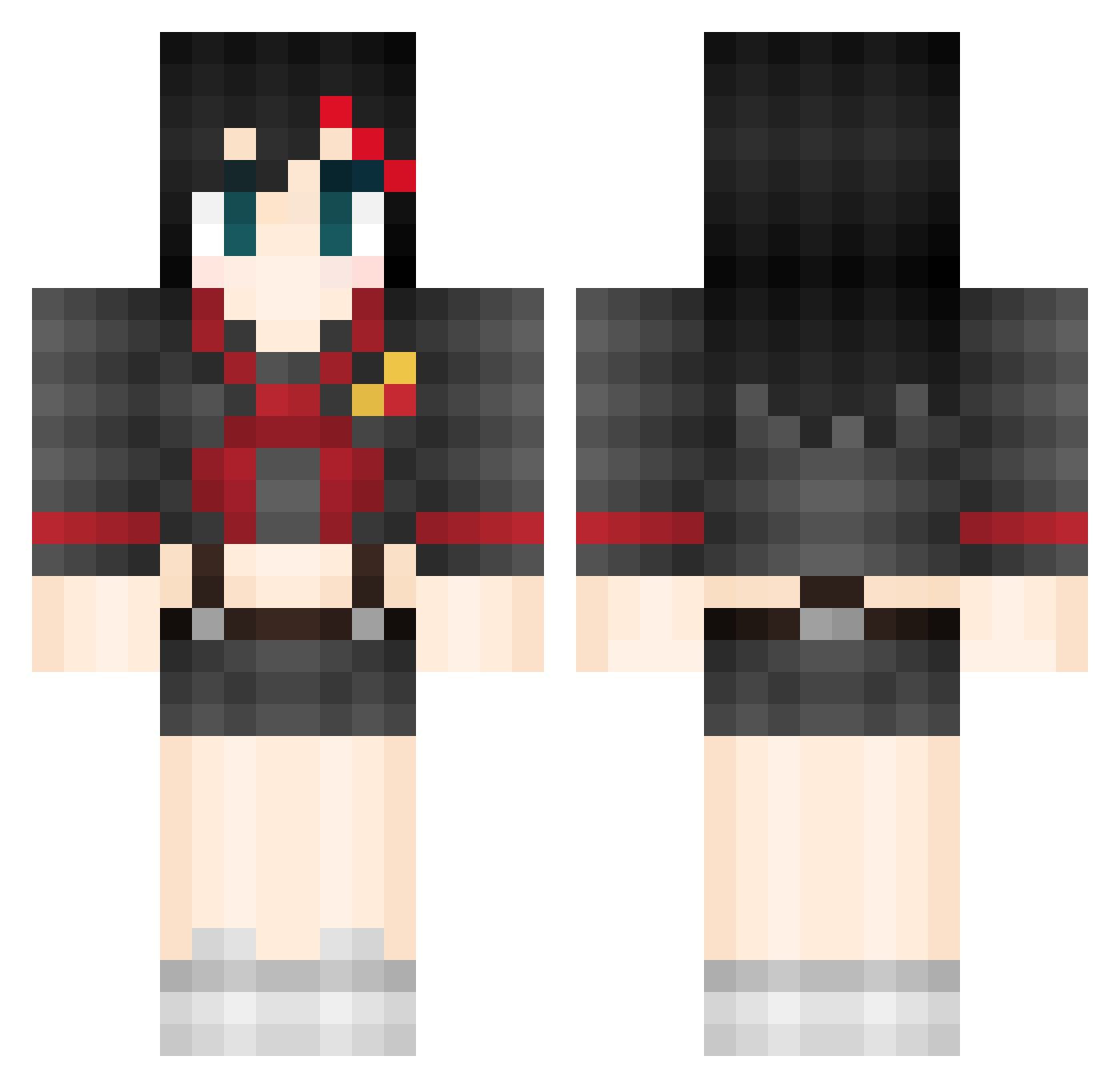 Whack Minecraft skin, front and back view