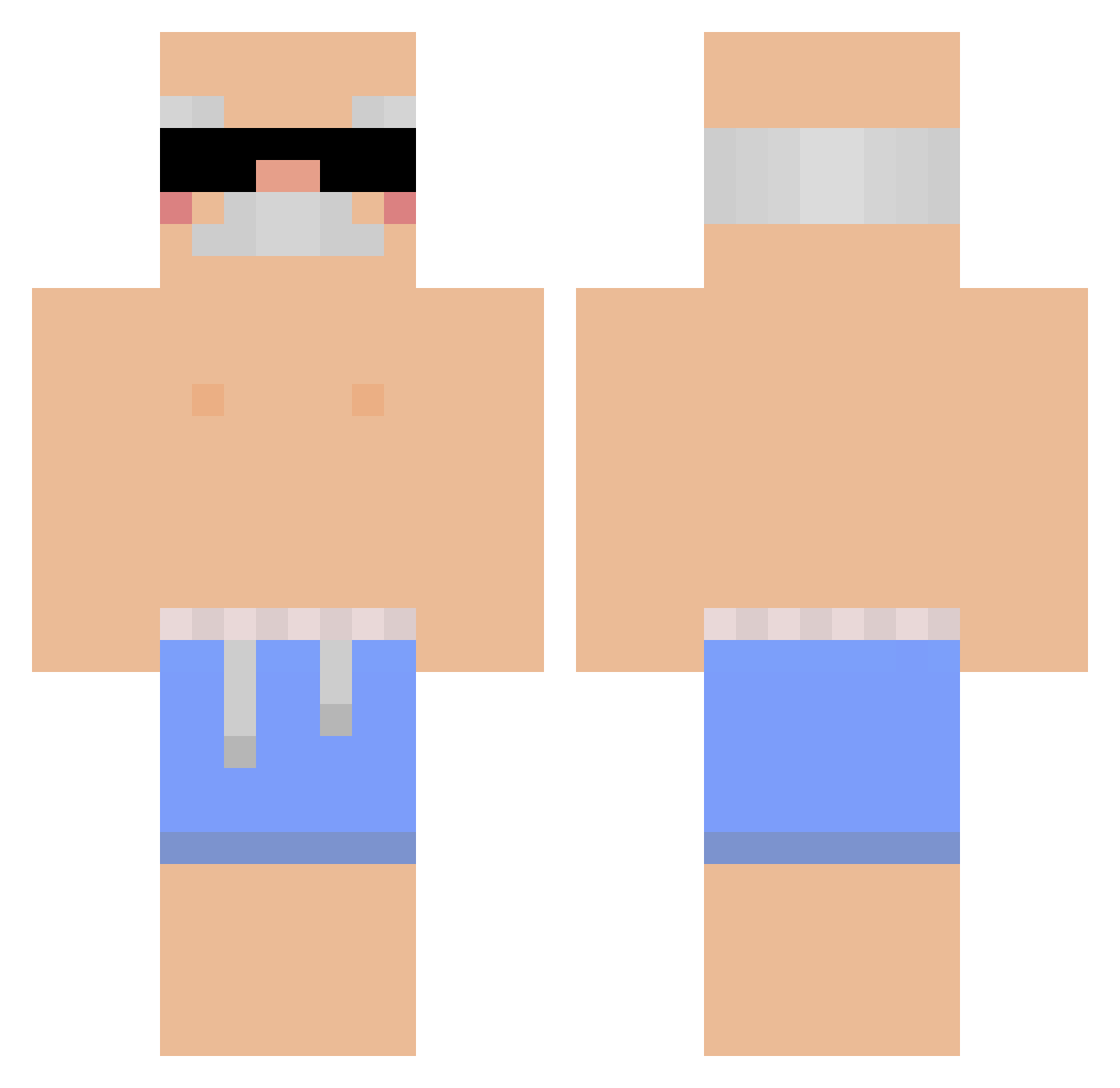 izanqd Minecraft skin, front and back view