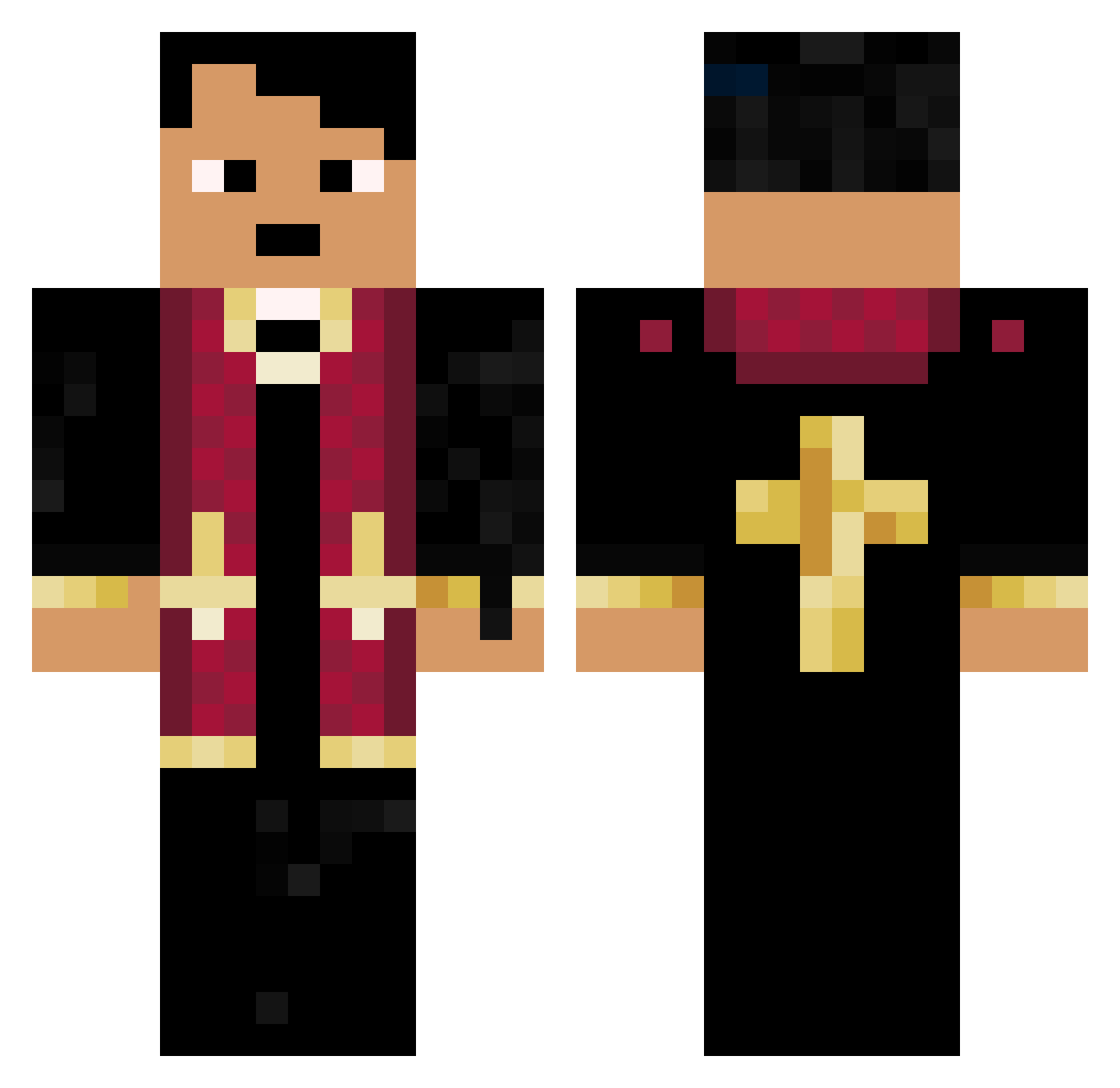 IAmHangy Minecraft skin, front and back view