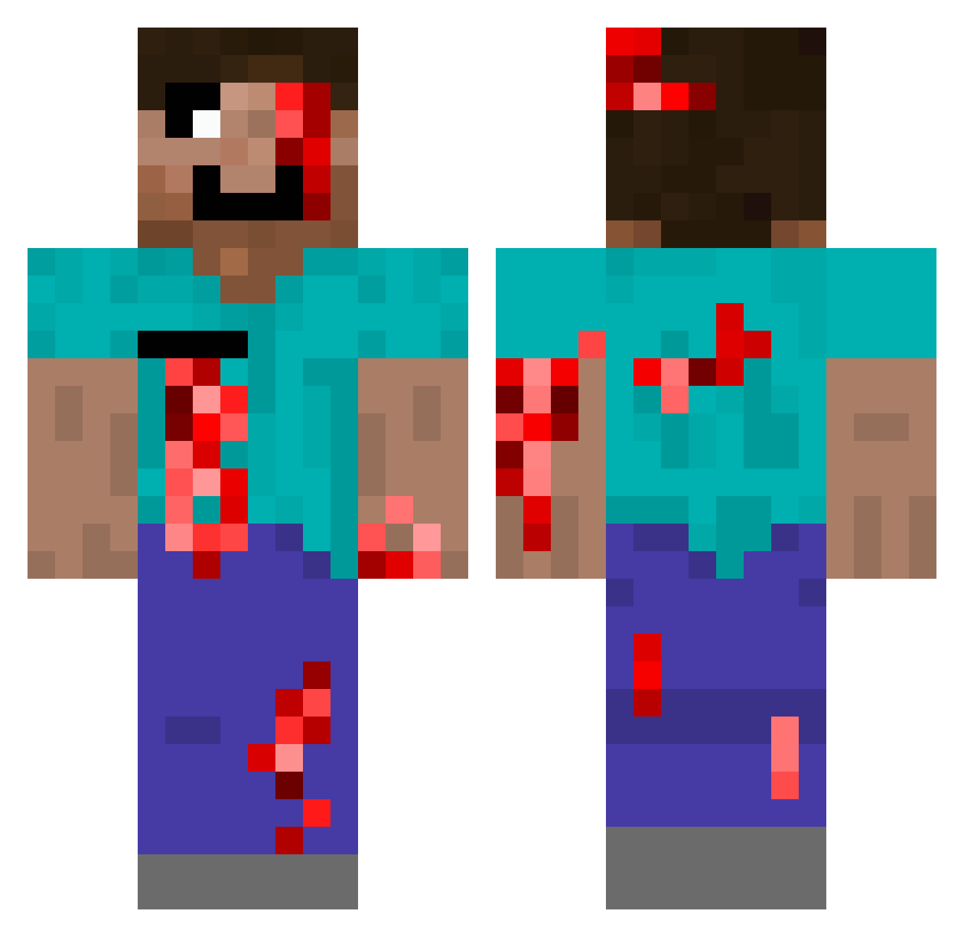 efgninjago Minecraft skin, front and back view