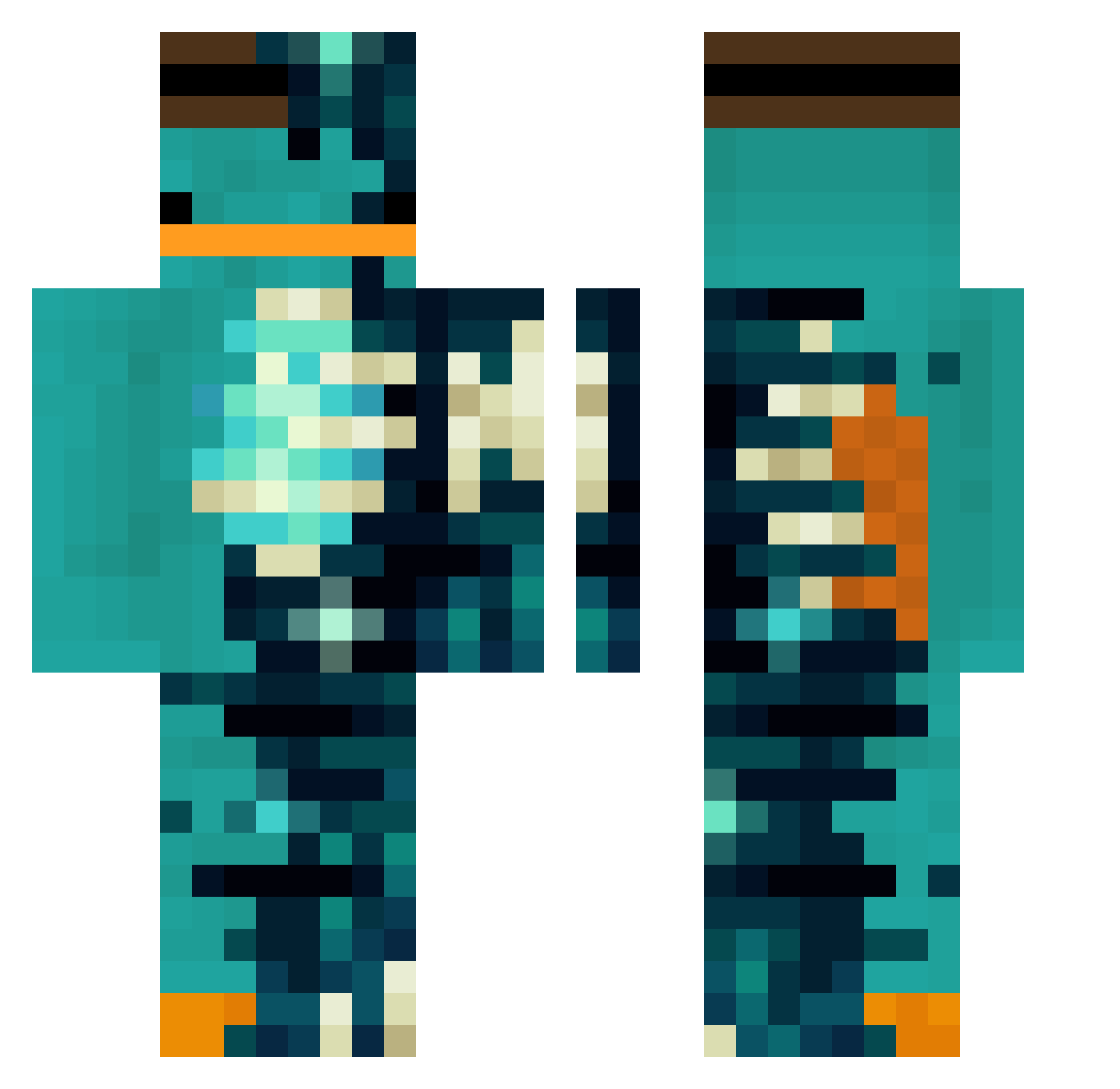 tiktokrizzer Minecraft skin, front and back view