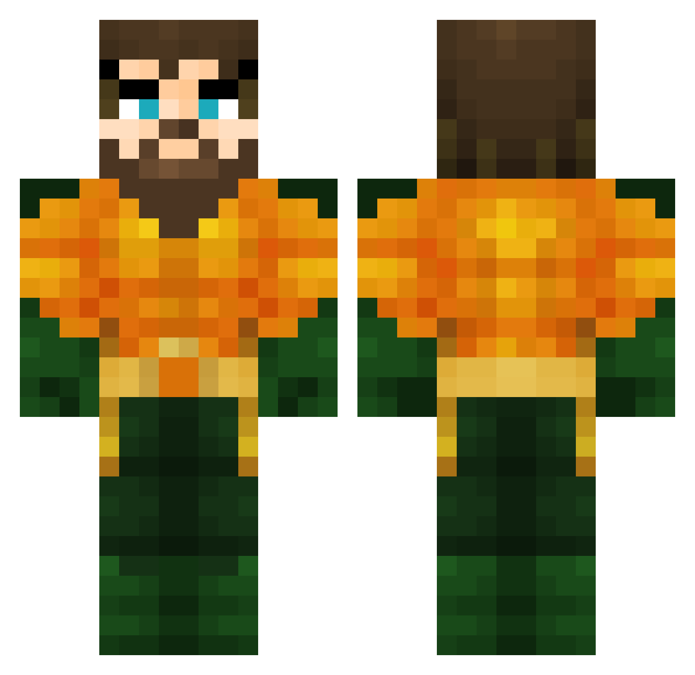 PayTheIronPrice Minecraft skin, front and back view