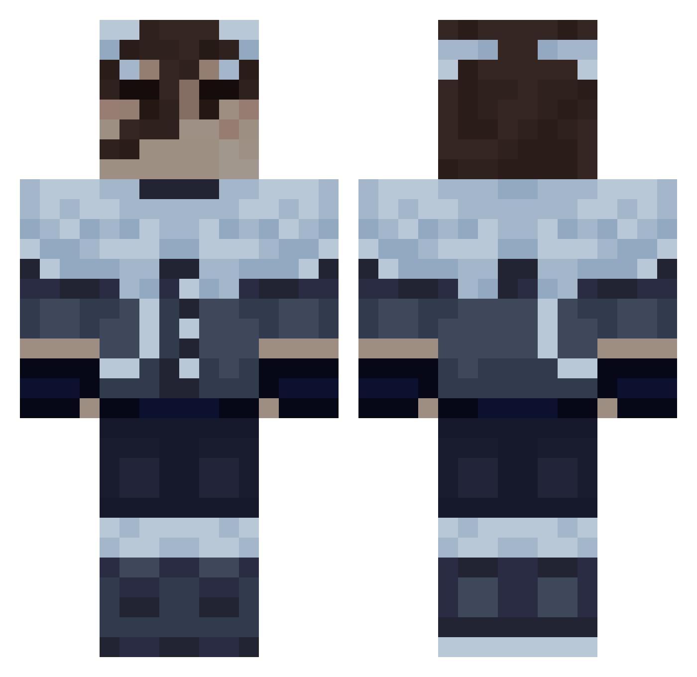 Jaegurt0 Minecraft skin, front and back view