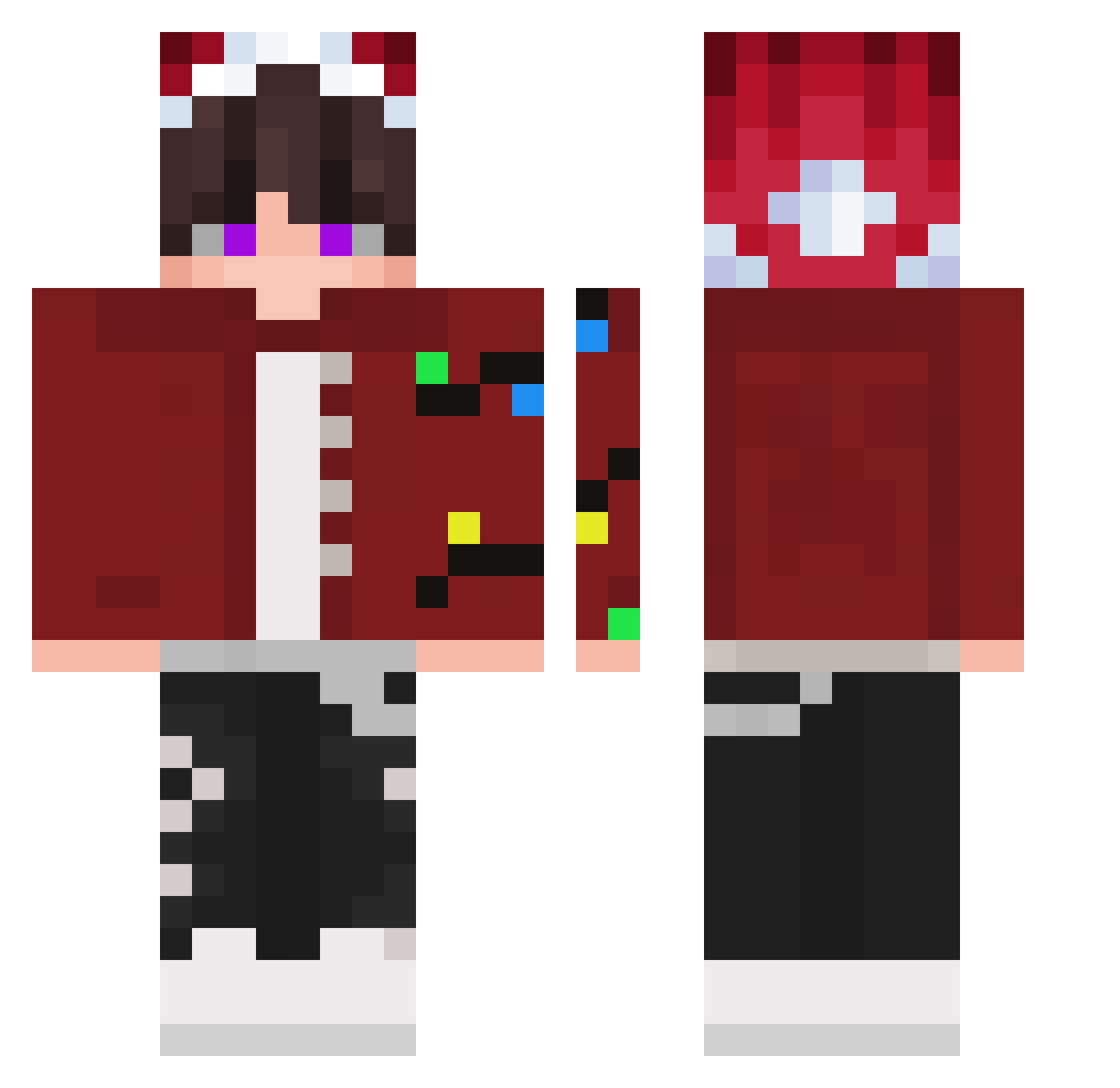 AzuraaX_ Minecraft skin, front and back view