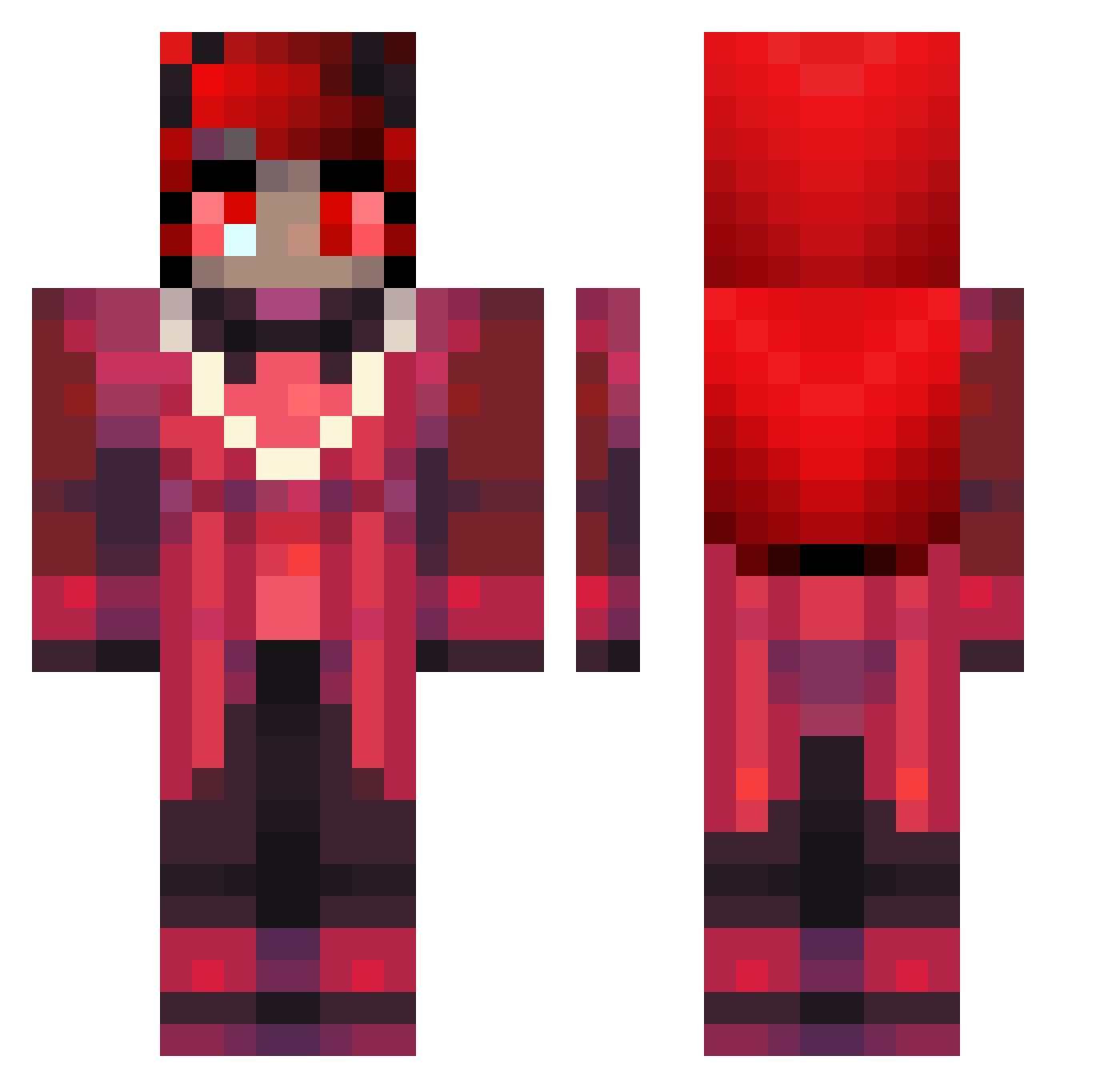 Dcblade Minecraft skin, front and back view