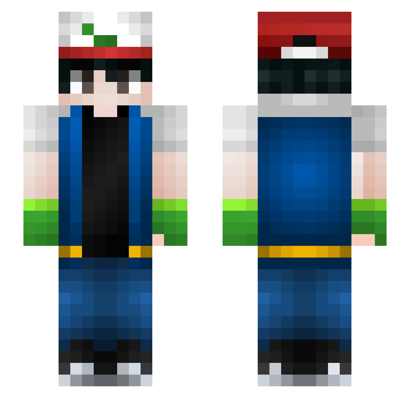 aqquaria Minecraft skin, front and back view