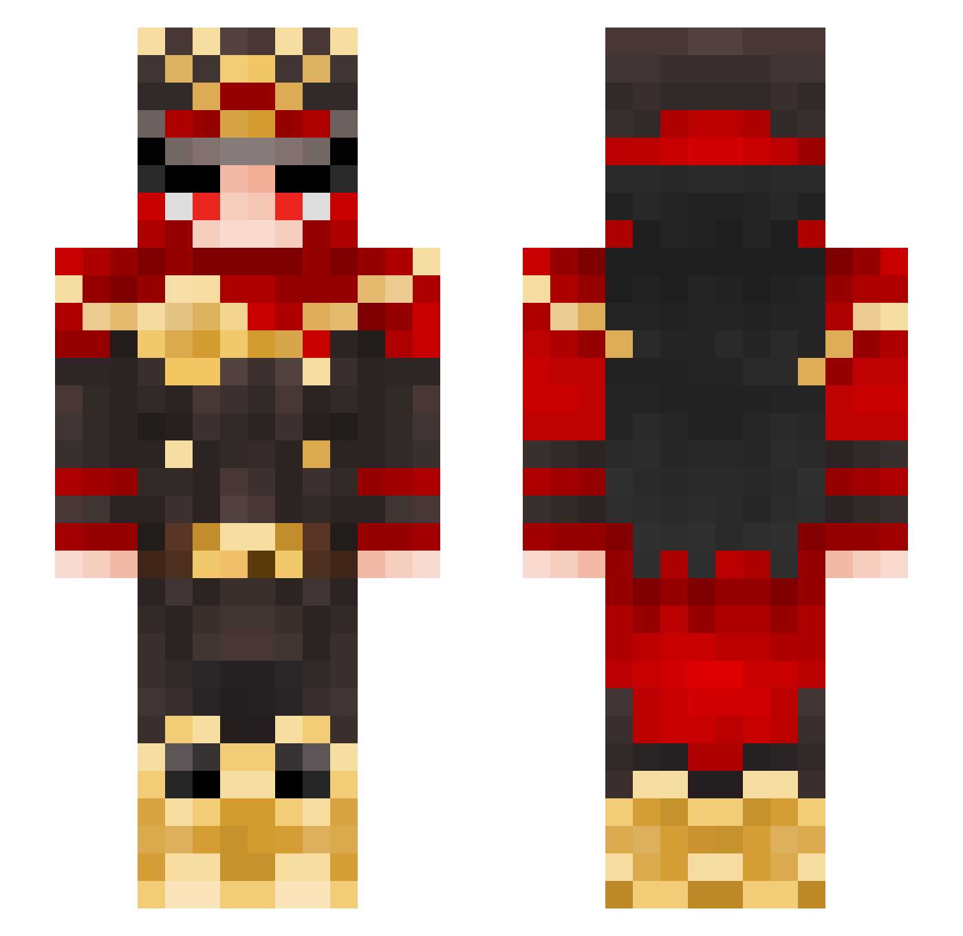 flamizy Minecraft skin, front and back view