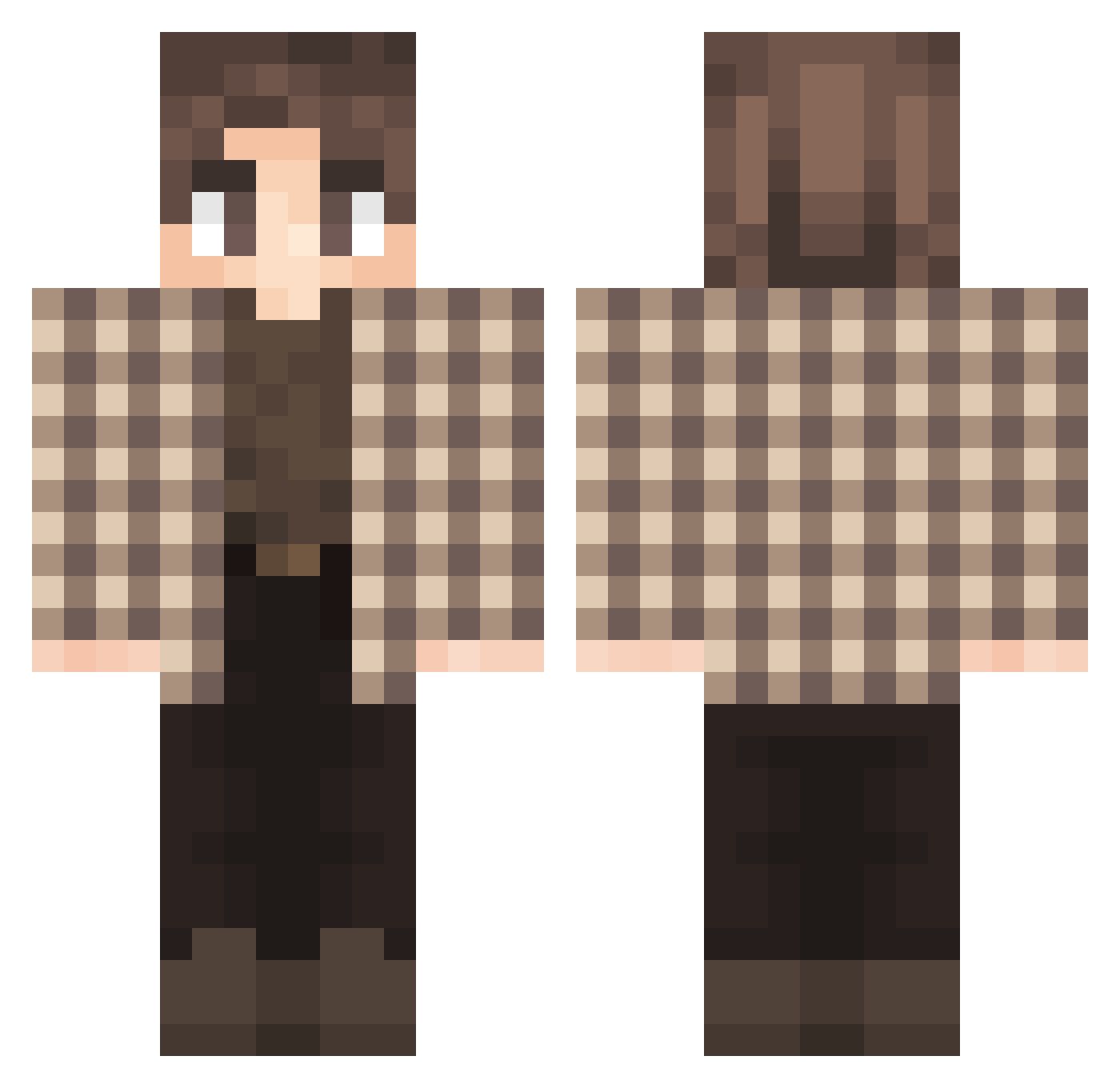 NII_Alfred Minecraft skin, front and back view
