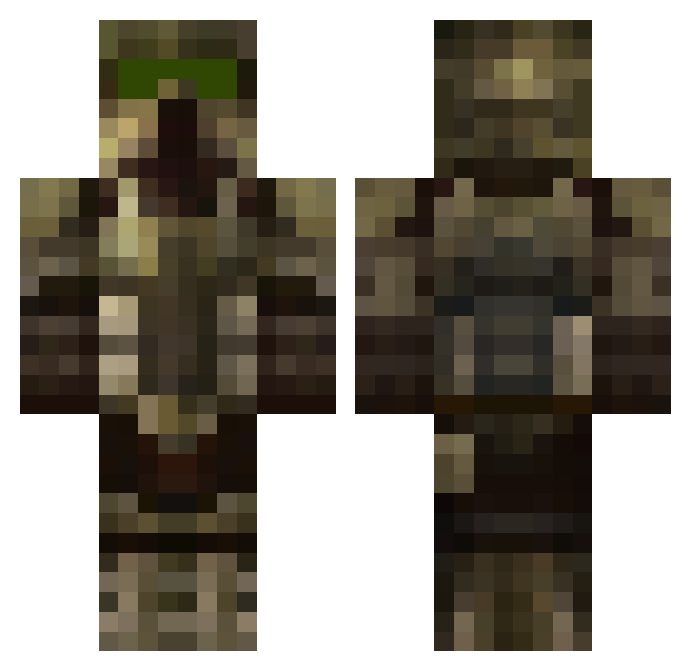 CommanderGarious Minecraft skin, front and back view