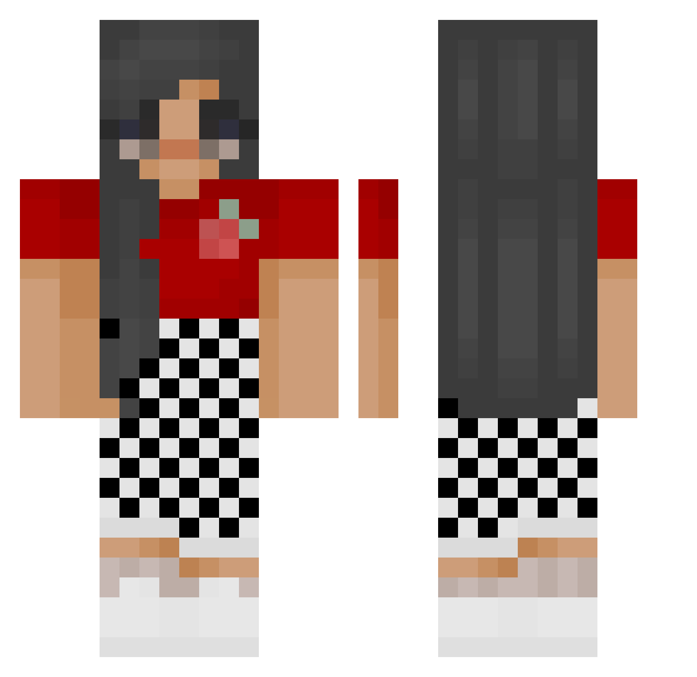 WhatisFOrtnite Minecraft skin, front and back view