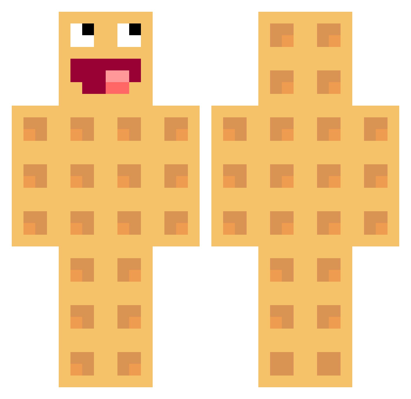 TheBigSpicy Minecraft skin, front and back view