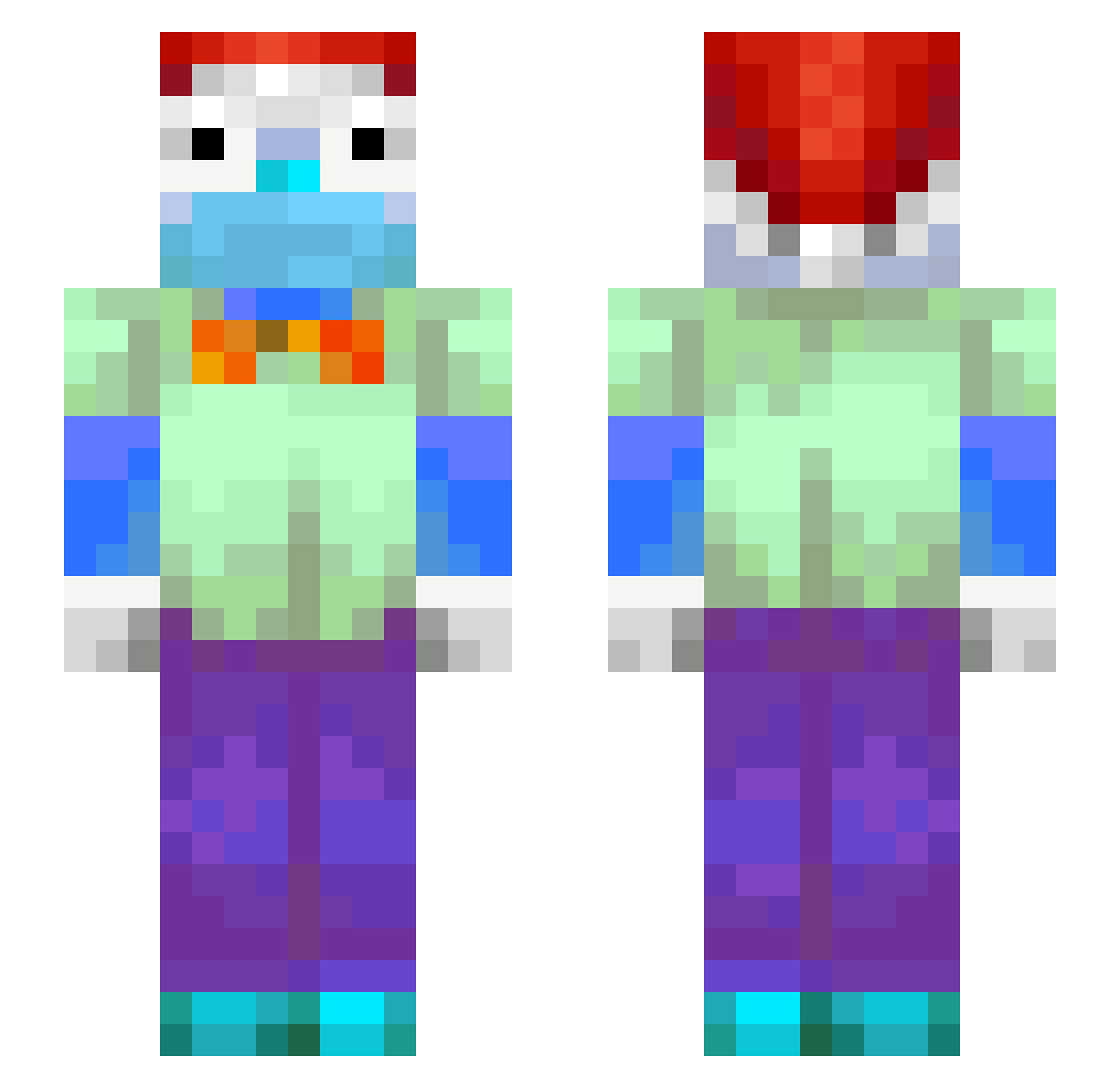 sebas494 Minecraft skin, front and back view