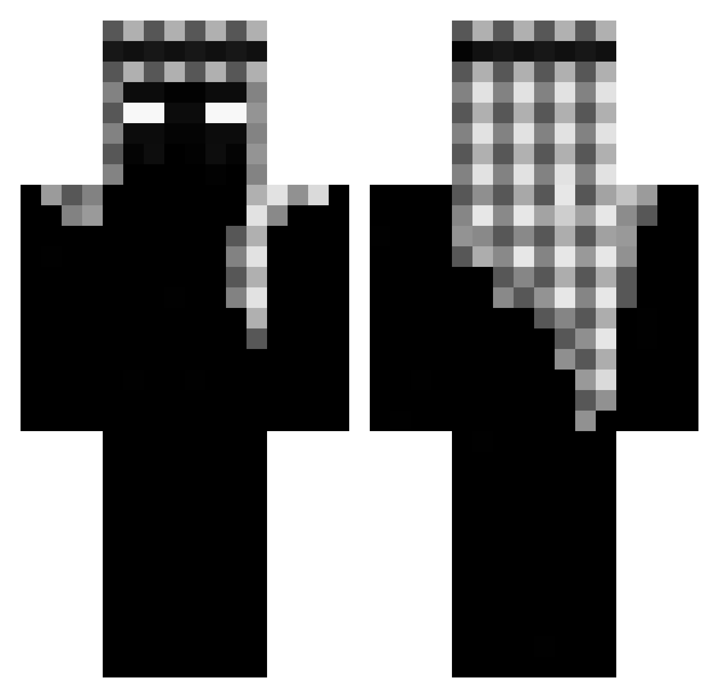 inpexXD Minecraft skin, front and back view
