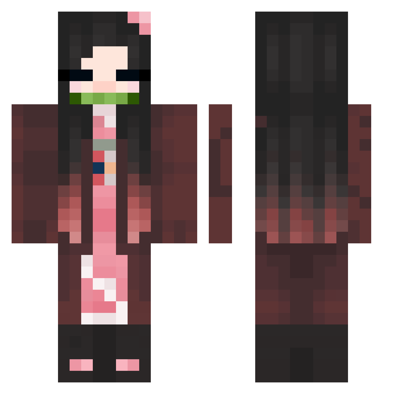 Dereko55 Minecraft skin, front and back view
