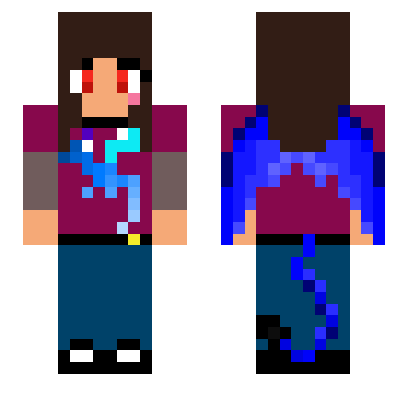 LuckyDragon084 Minecraft skin, front and back view