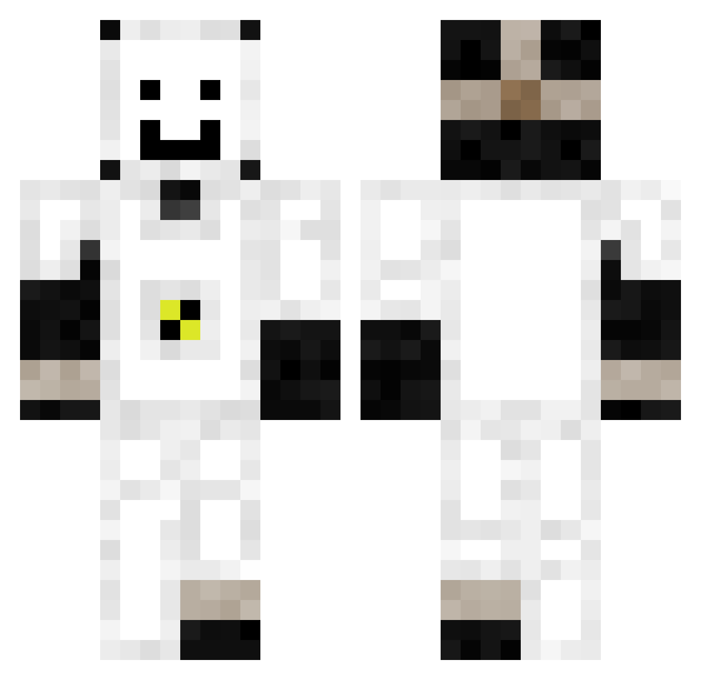Mikemedal Minecraft skin, front and back view