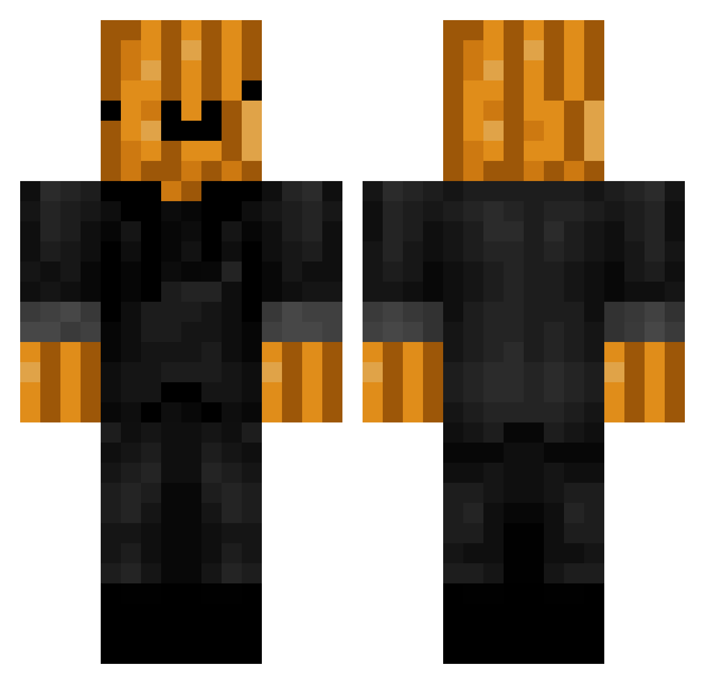 Allimann Minecraft skin, front and back view