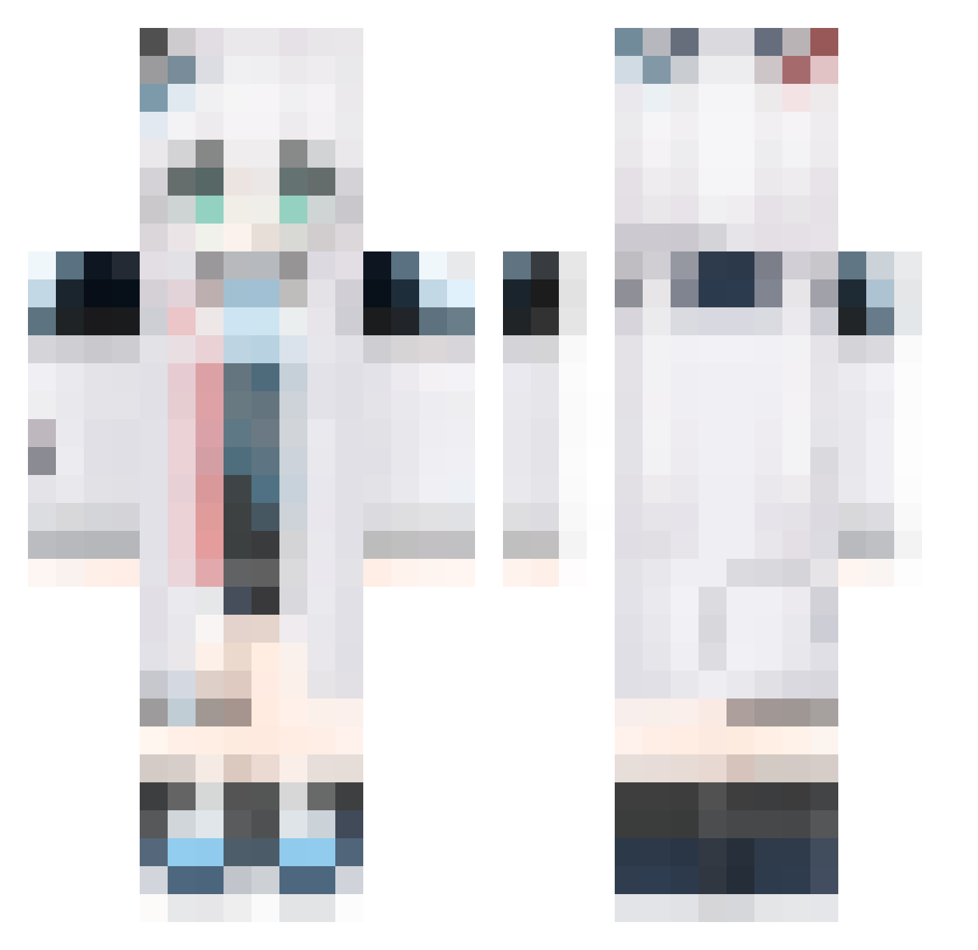 DarStar Minecraft skin, front and back view