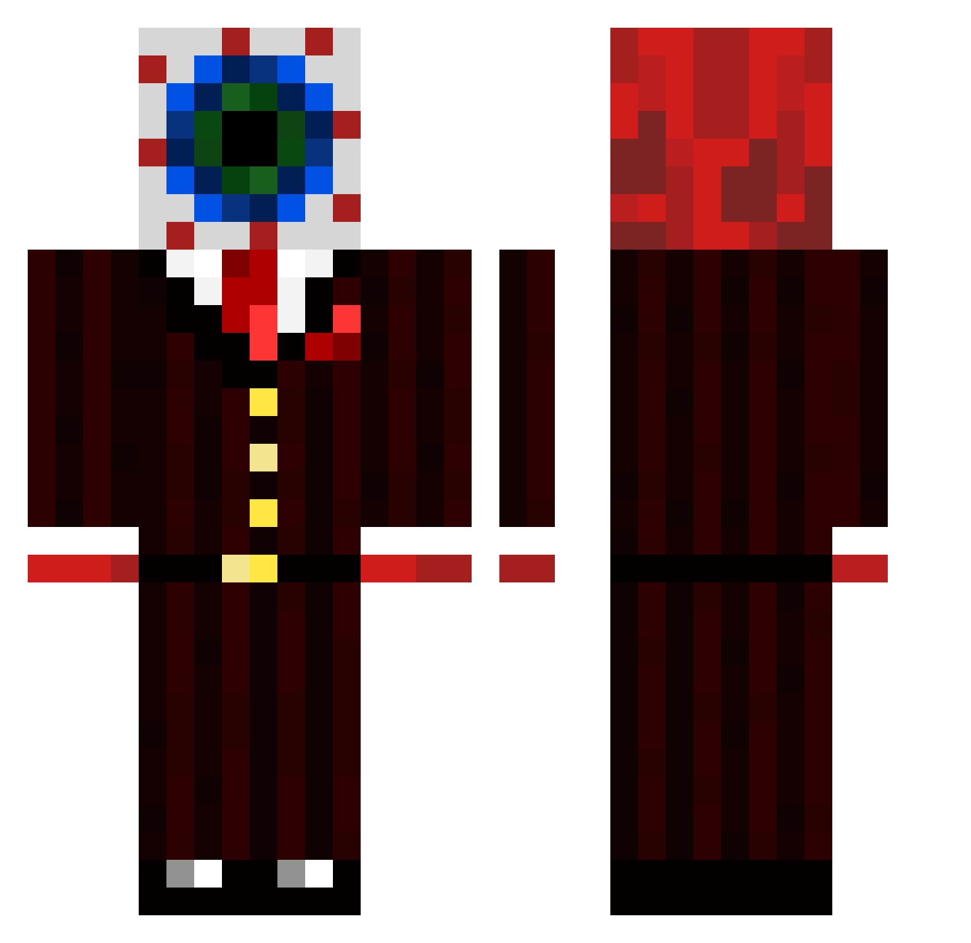 Mast3rFlama5ter Minecraft skin, front and back view