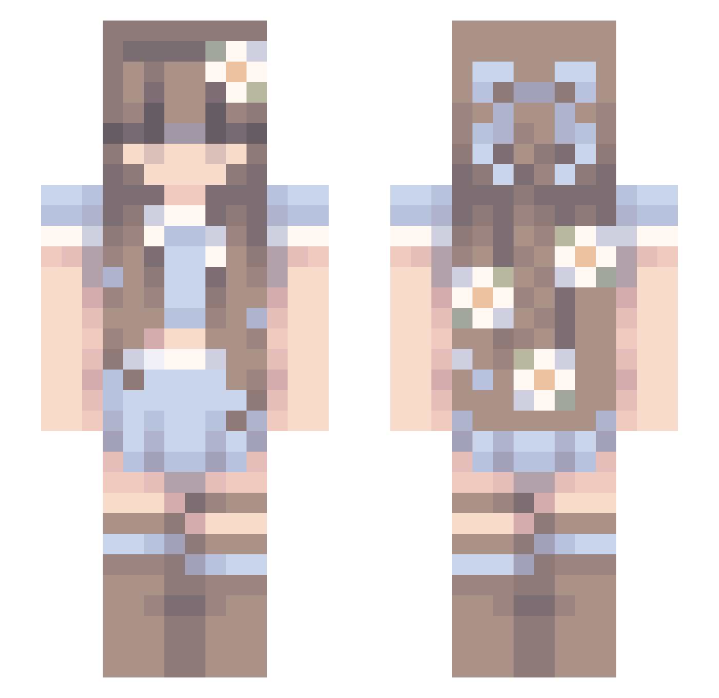 pikapicachu Minecraft skin, front and back view