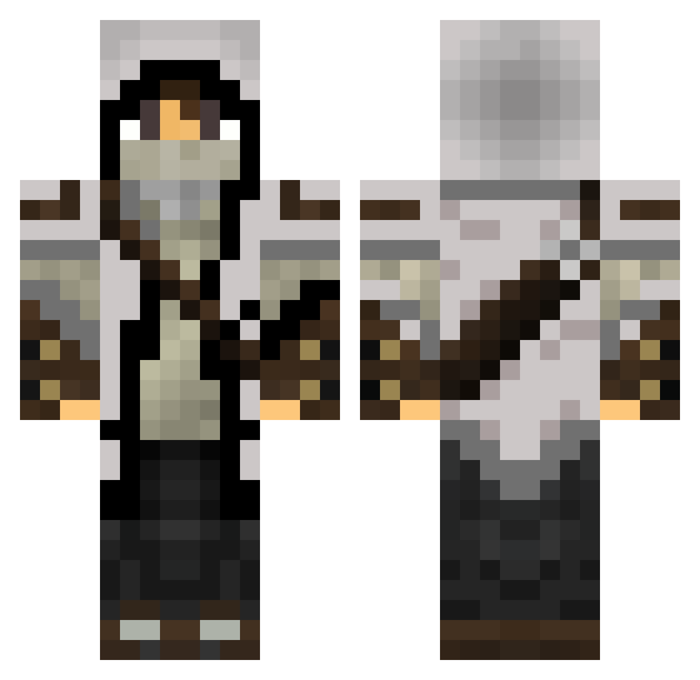 LucidiicTTV Minecraft skin, front and back view
