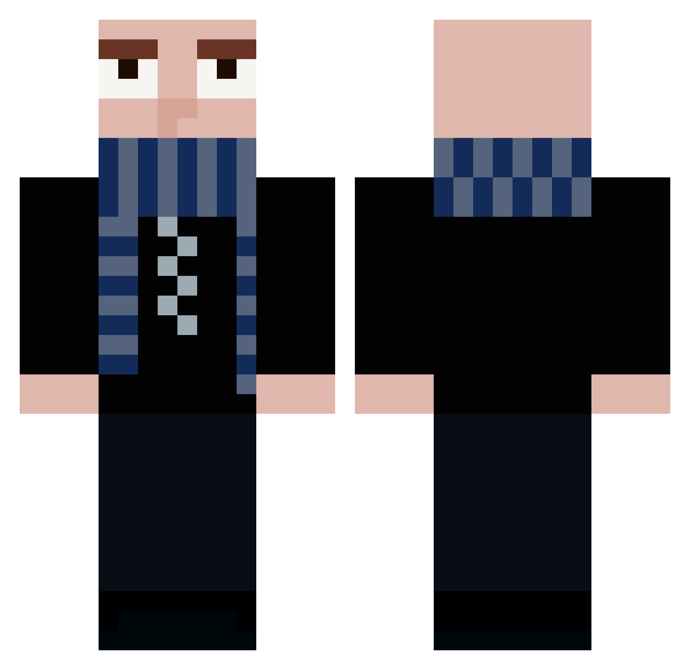 Chri63e1 Minecraft skin, front and back view