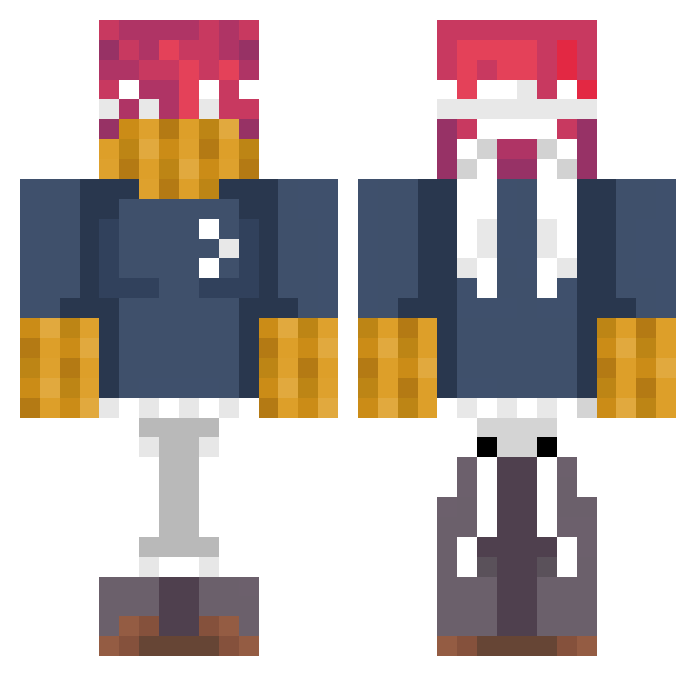 Seratoc Minecraft skin, front and back view