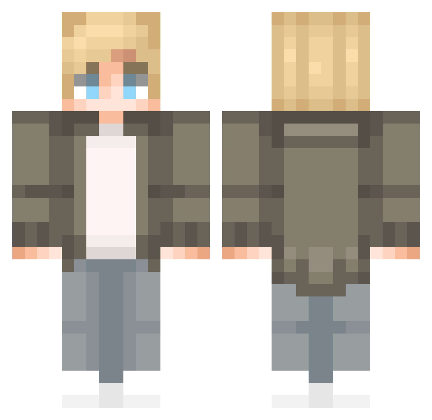 Wenoukiz Minecraft skin, front and back view