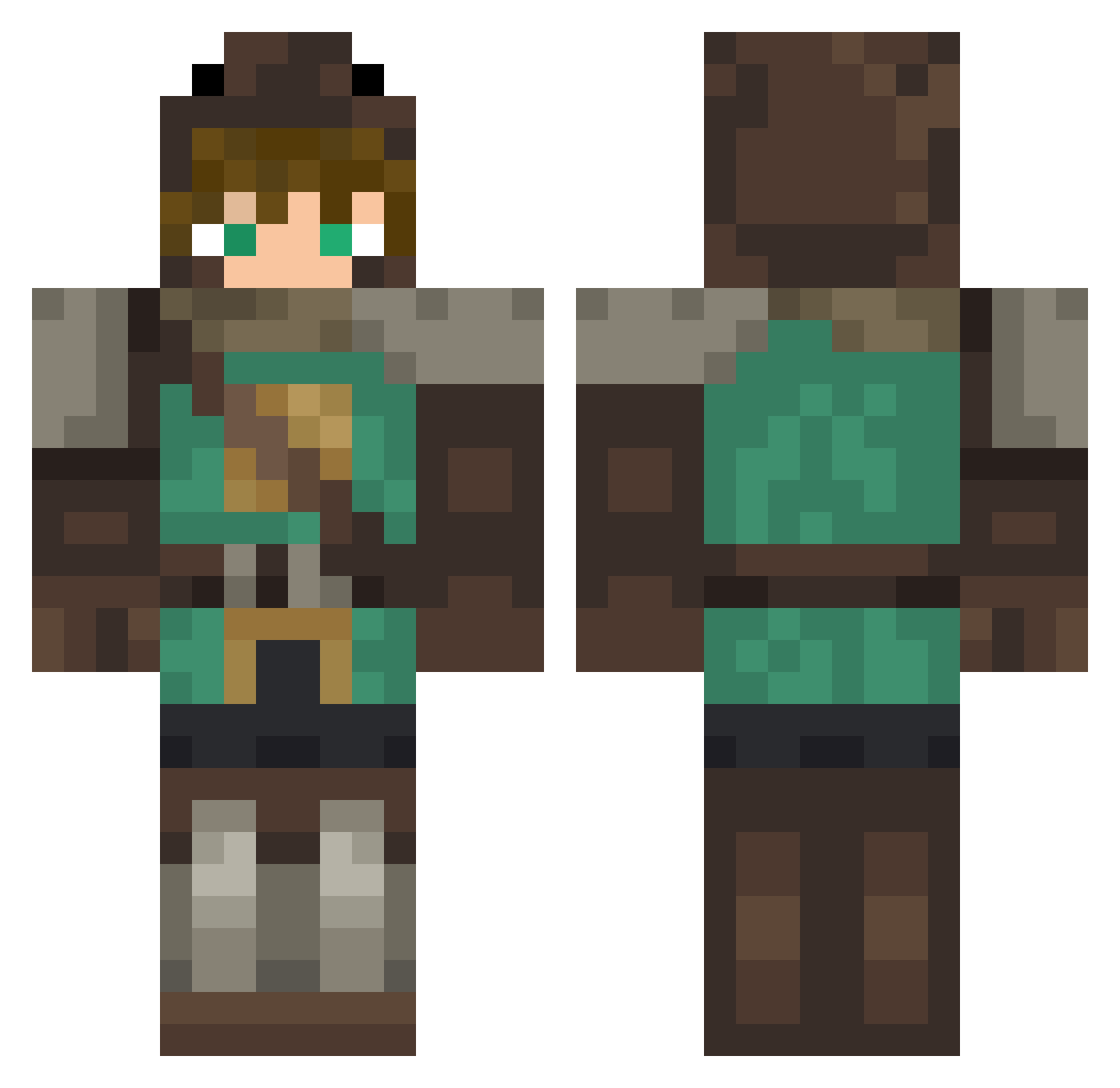 Dragon_and_thing Minecraft skin, front and back view