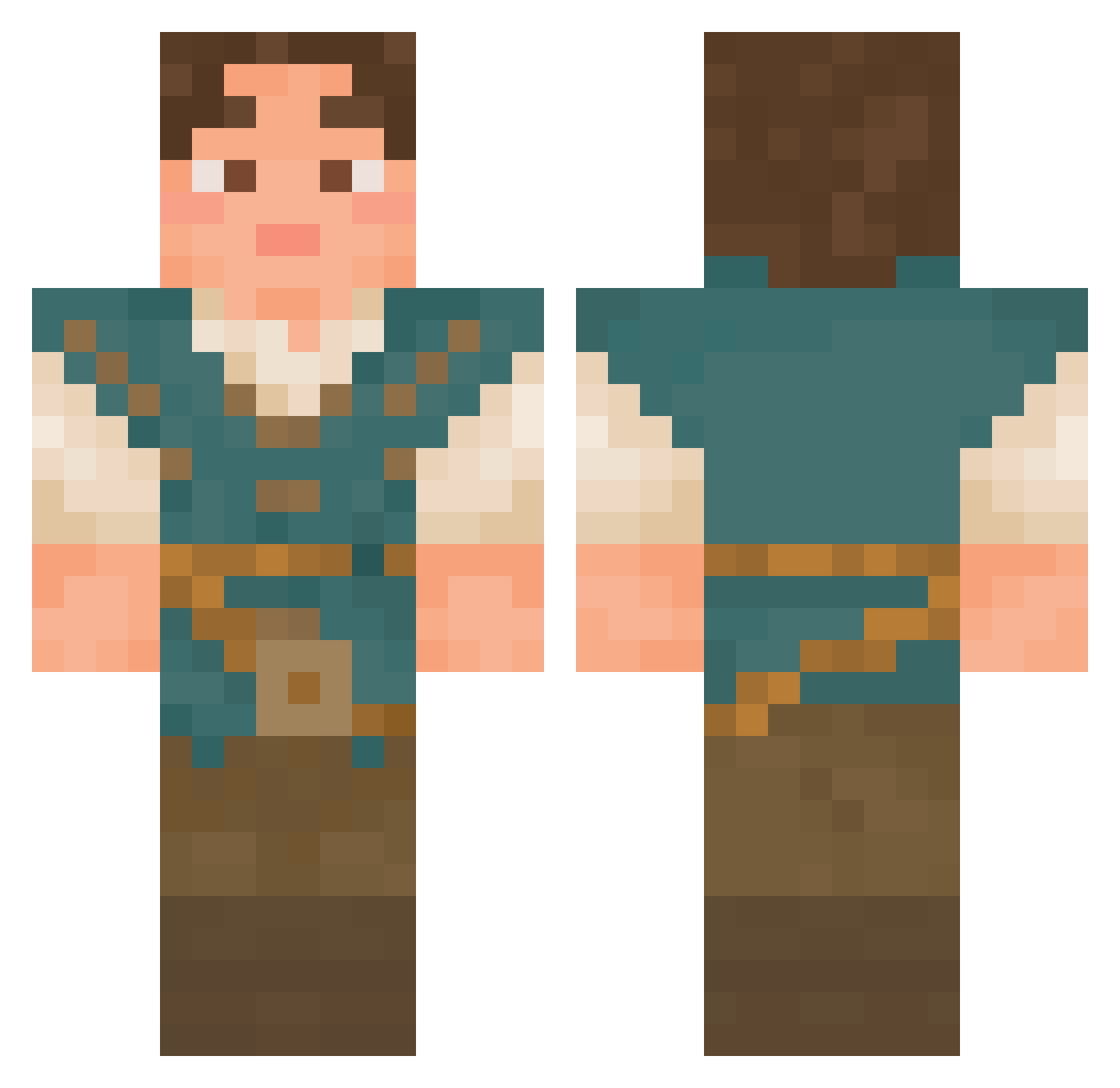 LitMug Minecraft skin, front and back view