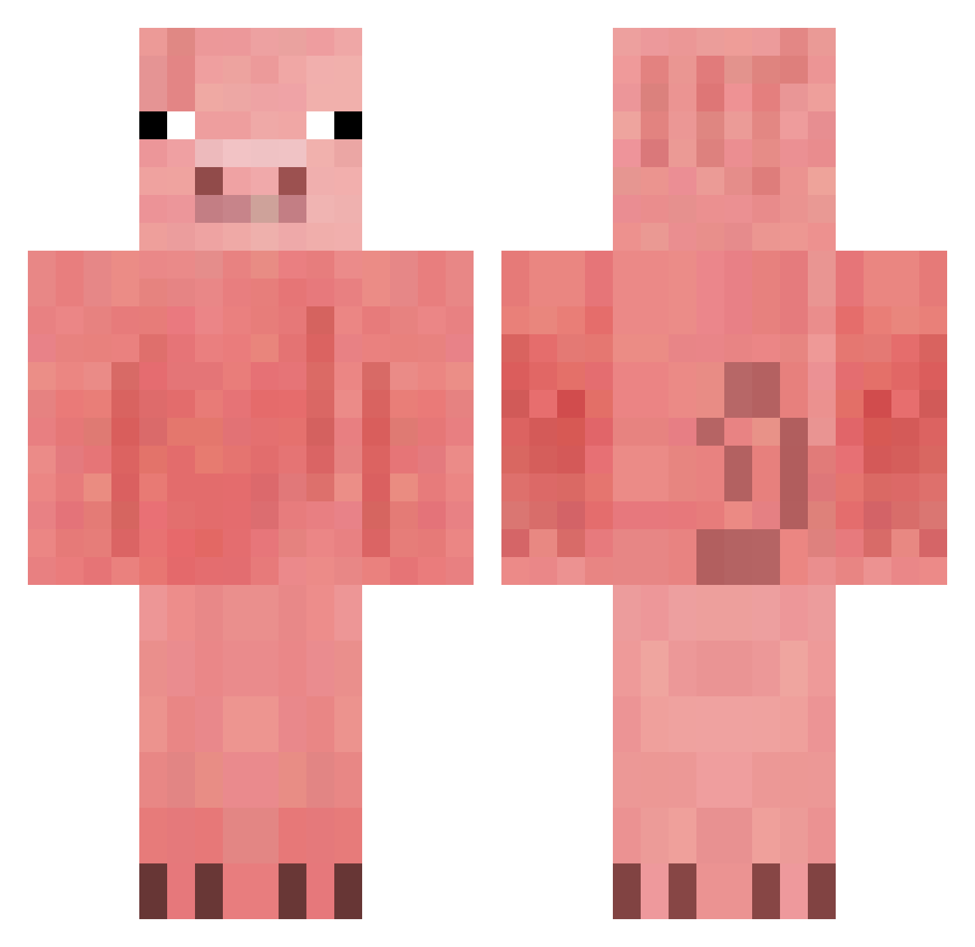 XxHabaruxX Minecraft skin, front and back view
