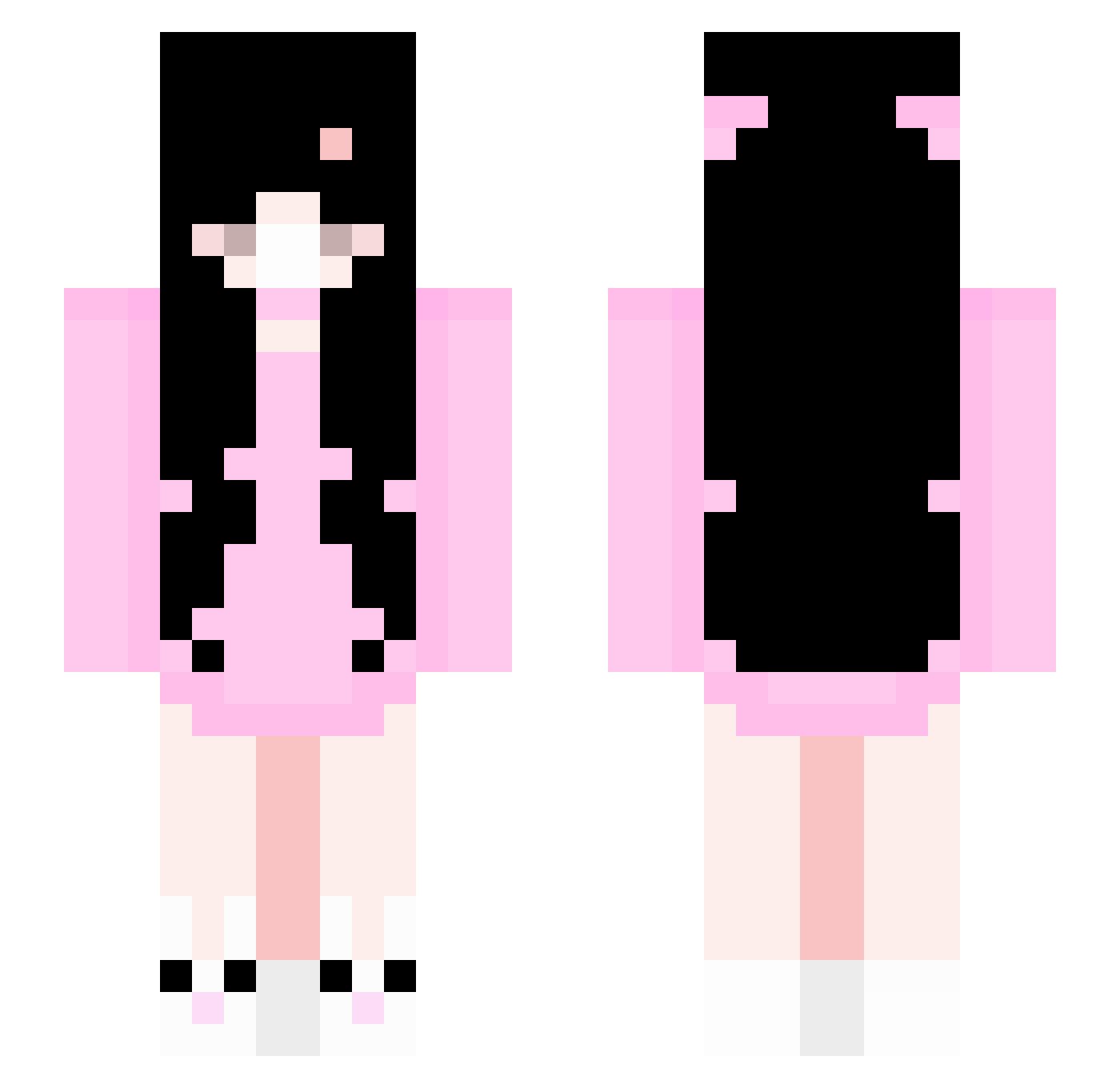 AvaMckFlava Minecraft skin, front and back view